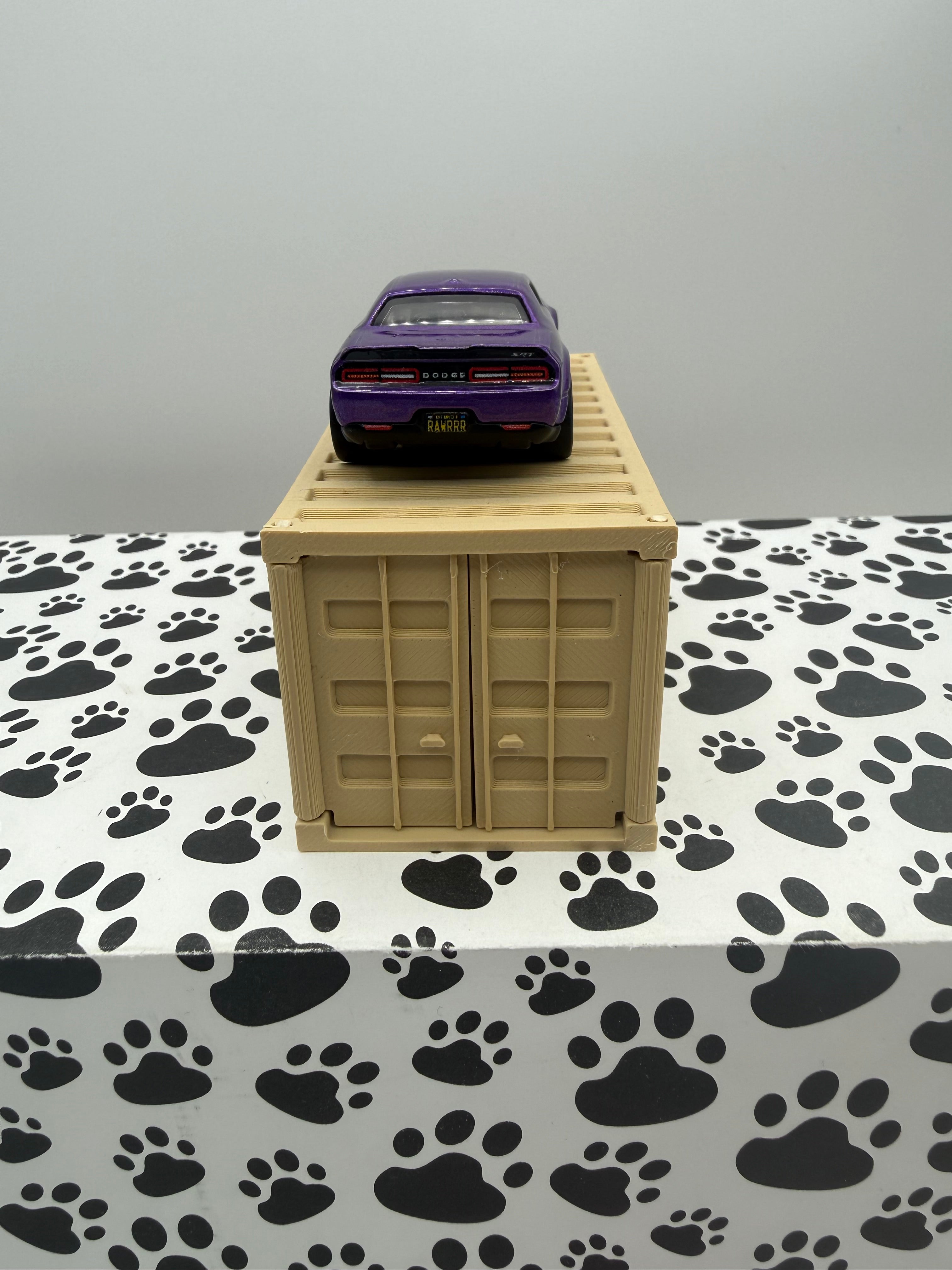 Custom 3D Printed 1/64 scale Shipping Container Desert Tan
