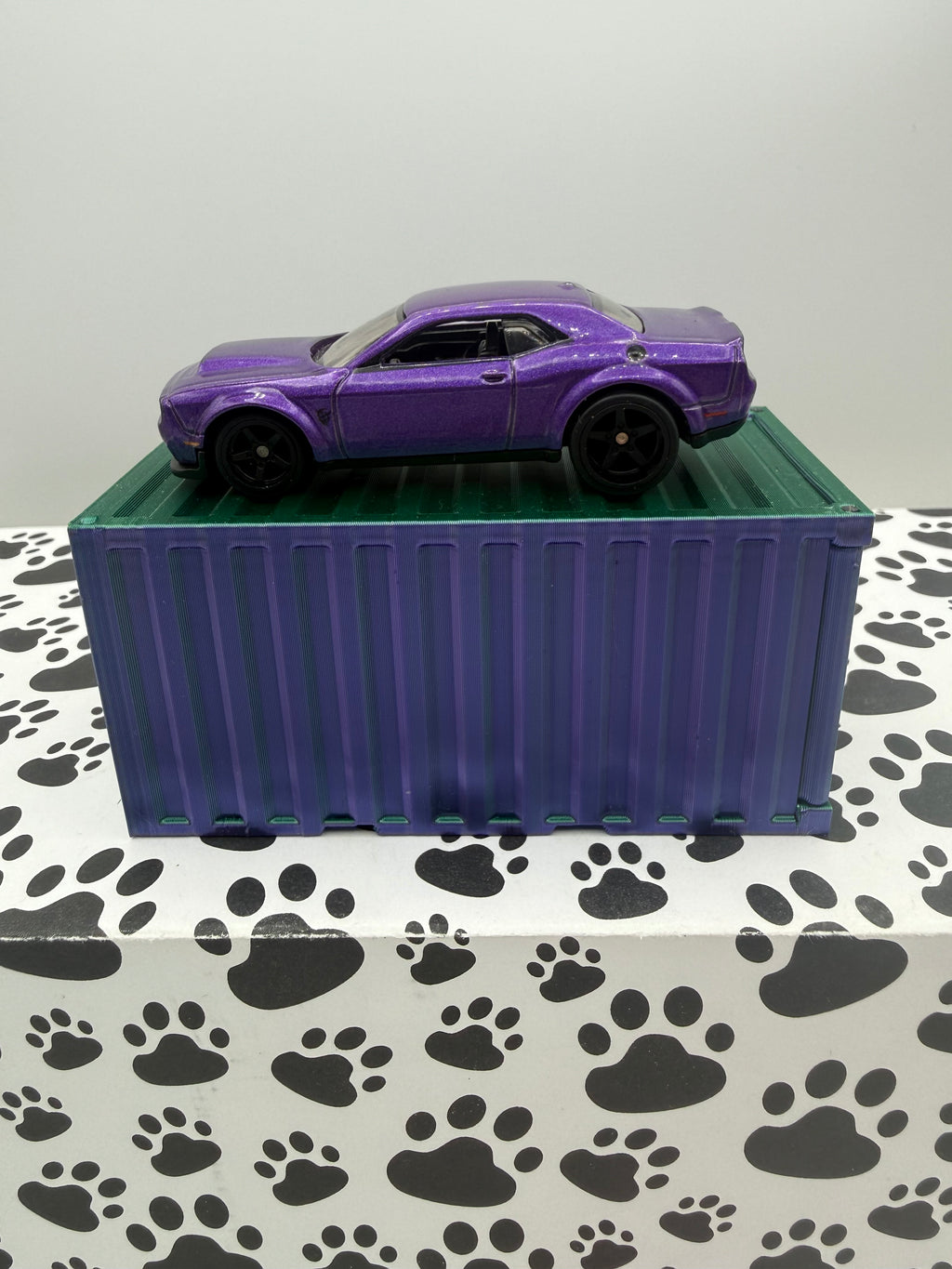 Custom 3D Printed 1/64 scale Shipping Container Chameleon blue/purple/green