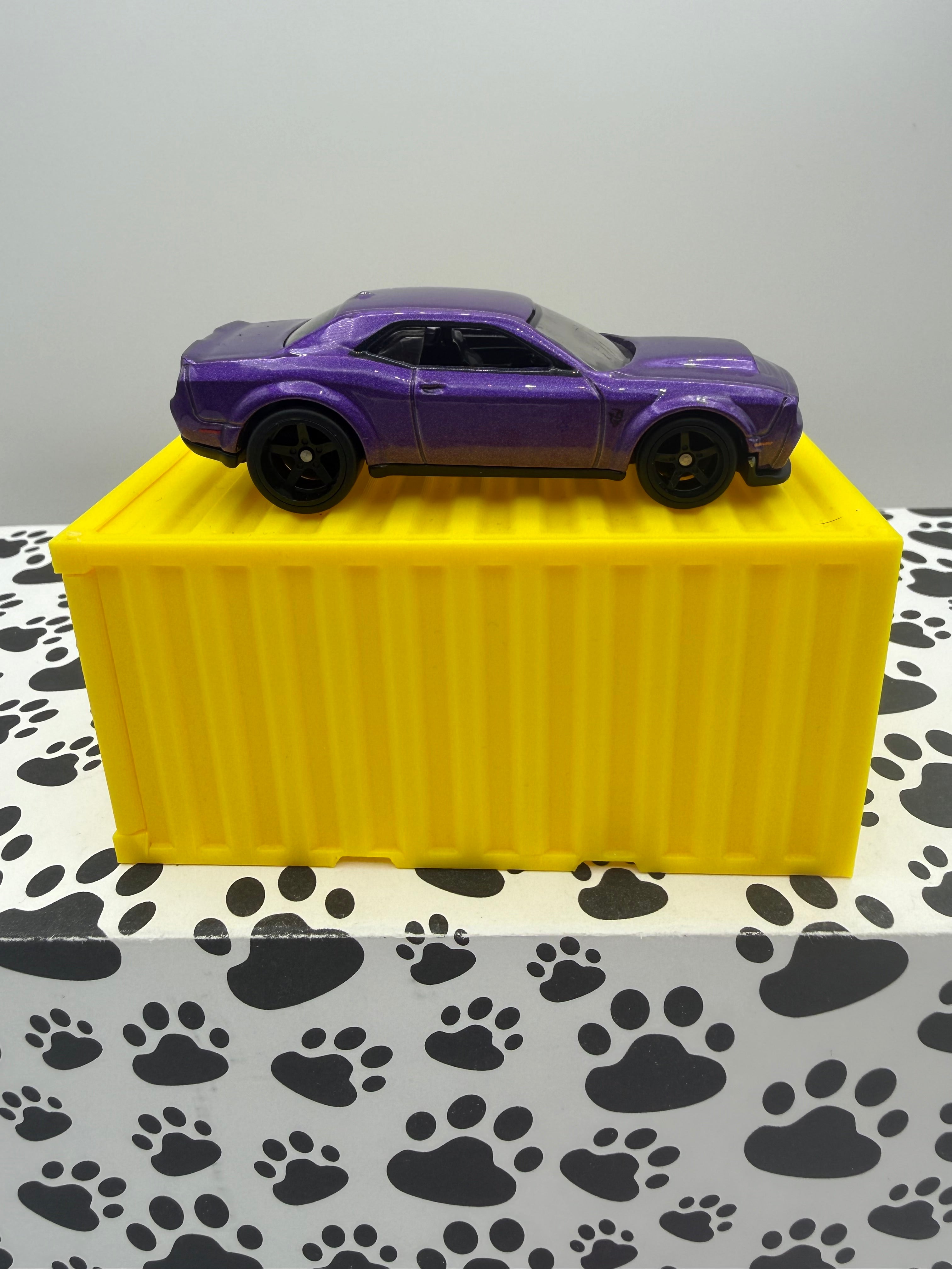 Custom 3D Printed 1/64 scale Shipping Container Yellow