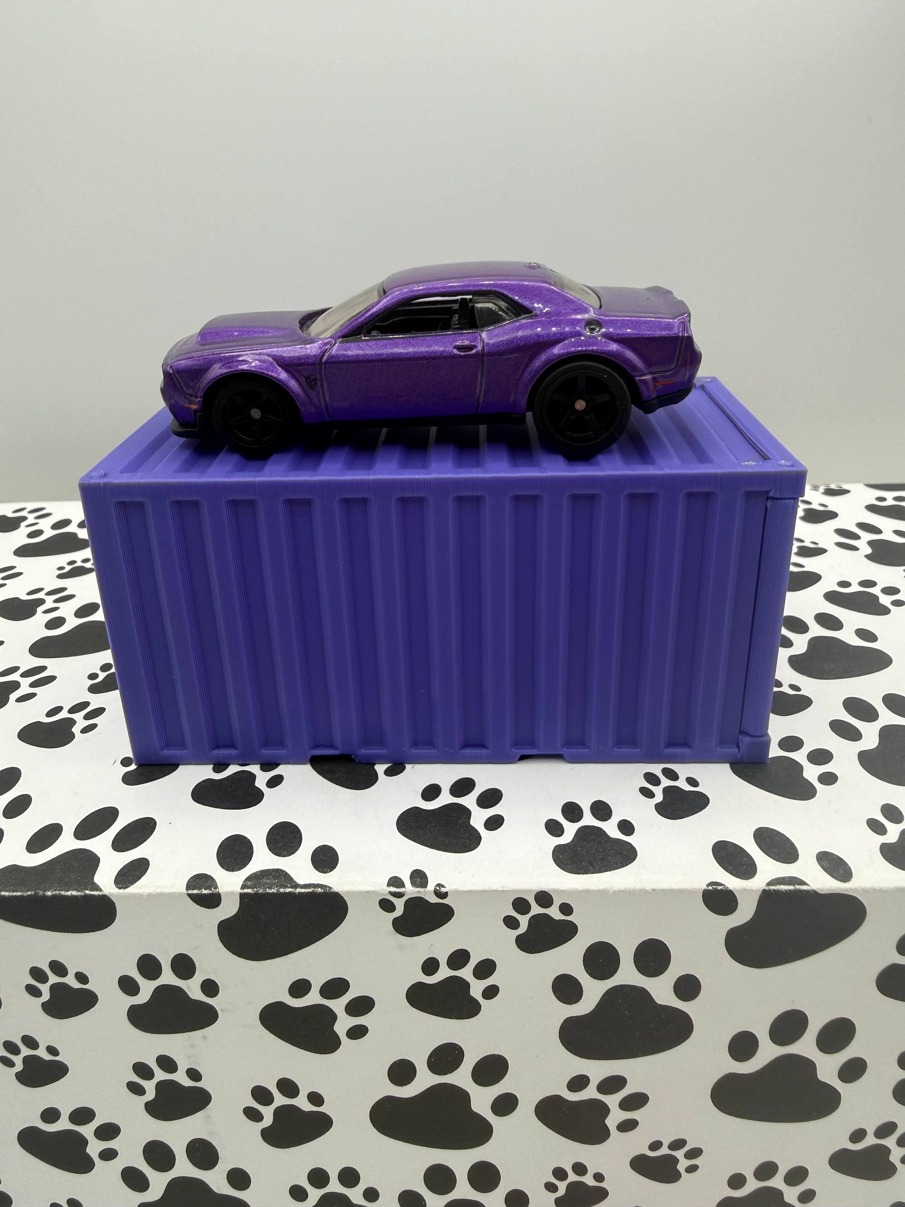 Custom 3D Printed 1/64 scale Shipping Container purple