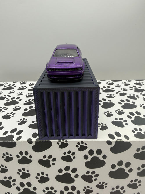 Custom 3D Printed 1/64 scale Shipping Container Color shifting Black/Purple