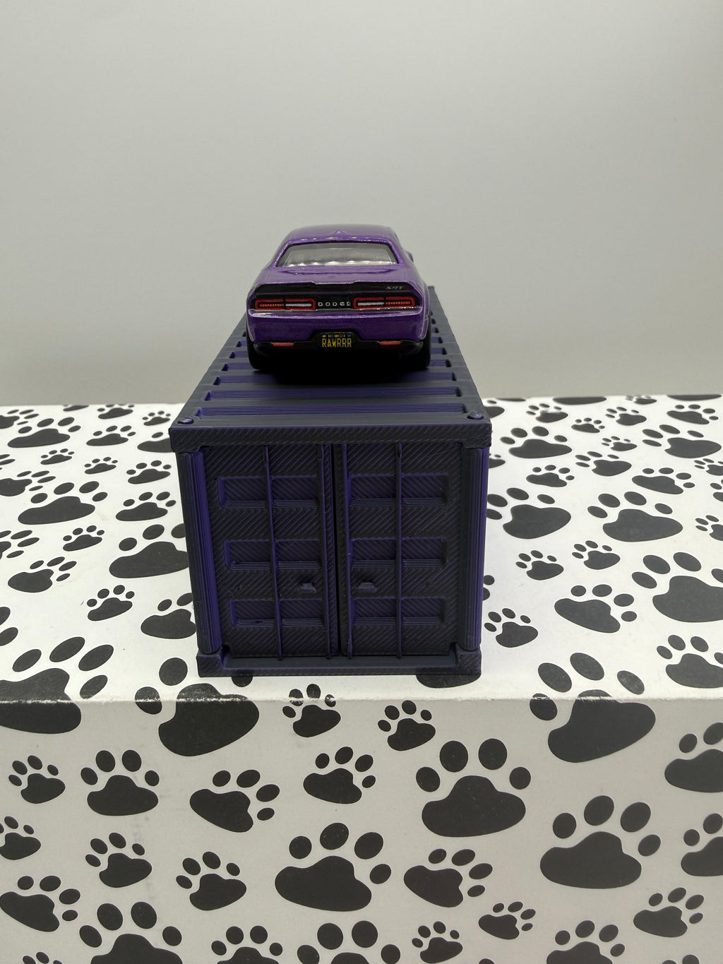 Custom 3D Printed 1/64 scale Shipping Container Color shifting Black/Purple