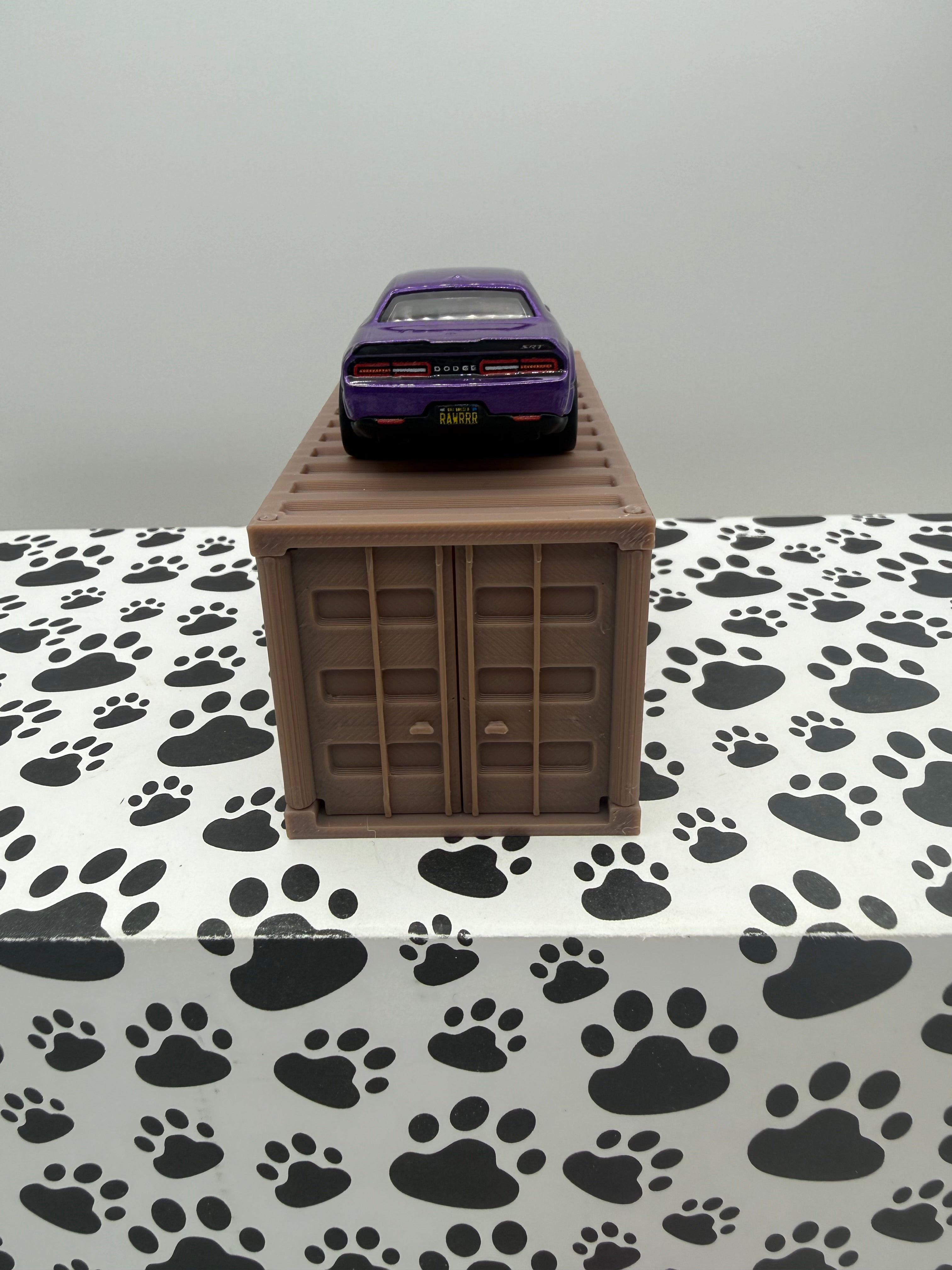 Custom 3D Printed 1/64 scale Shipping Container Dark Tan