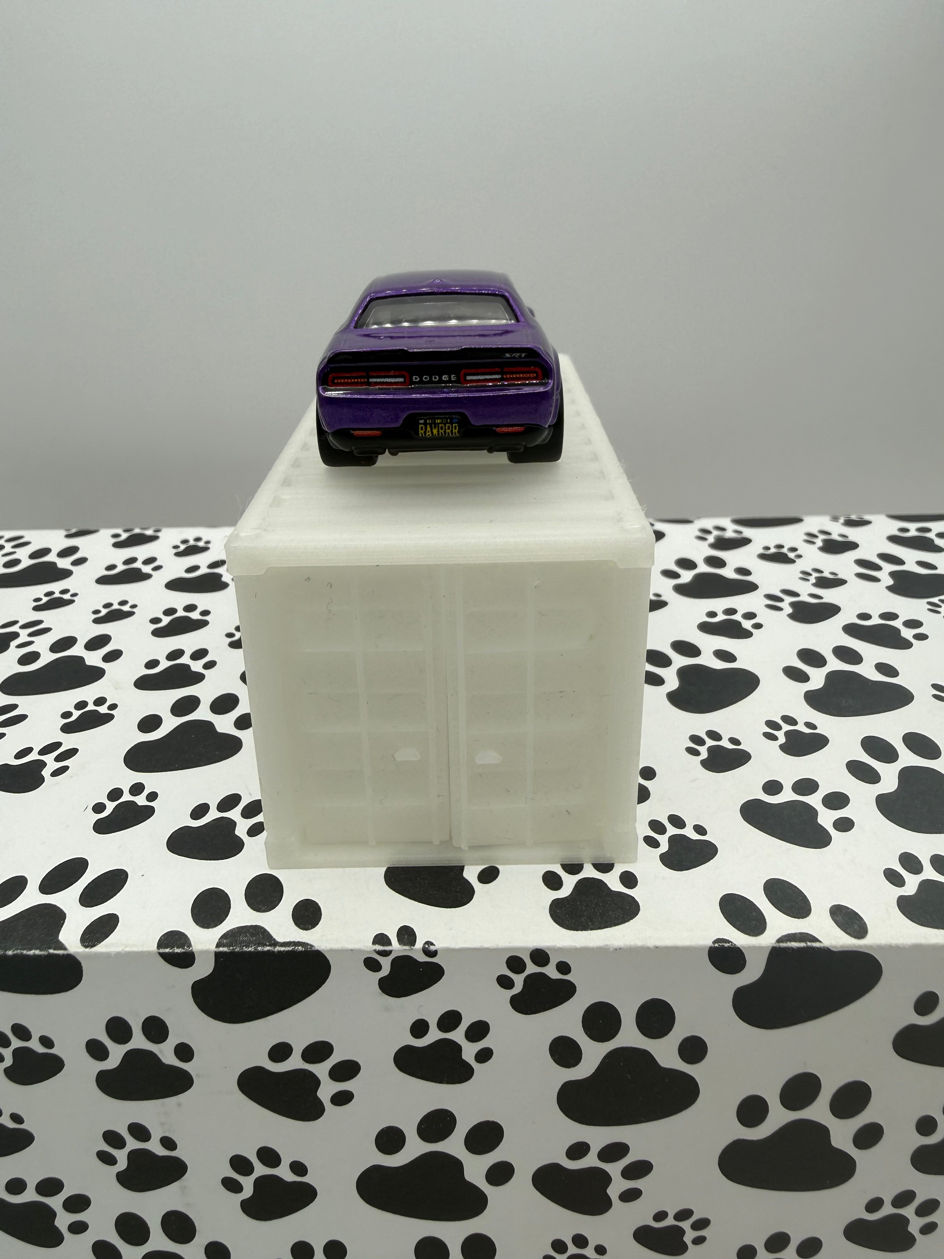 Custom 3D Printed 1/64 scale Shipping Container White/Glow Blue