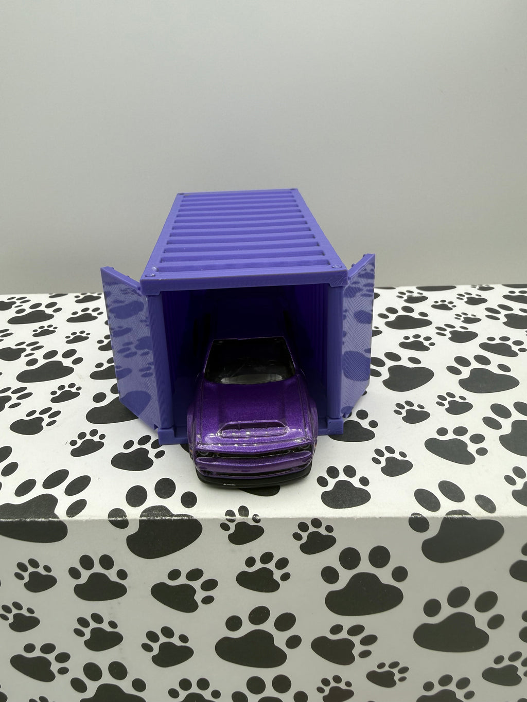 Custom 3D Printed 1/64 scale Shipping Container purple