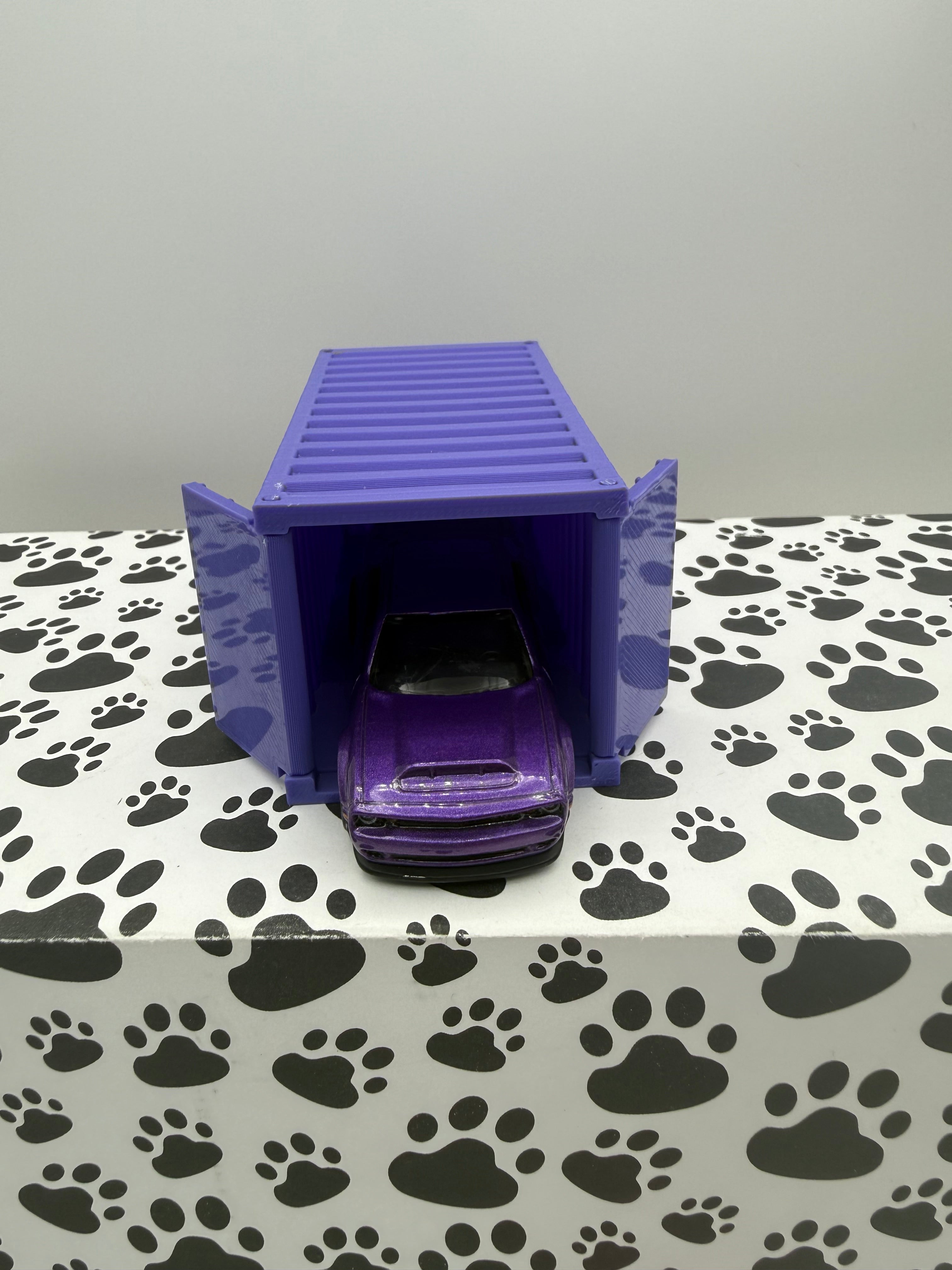 Custom 3D Printed 1/64 scale Shipping Container purple