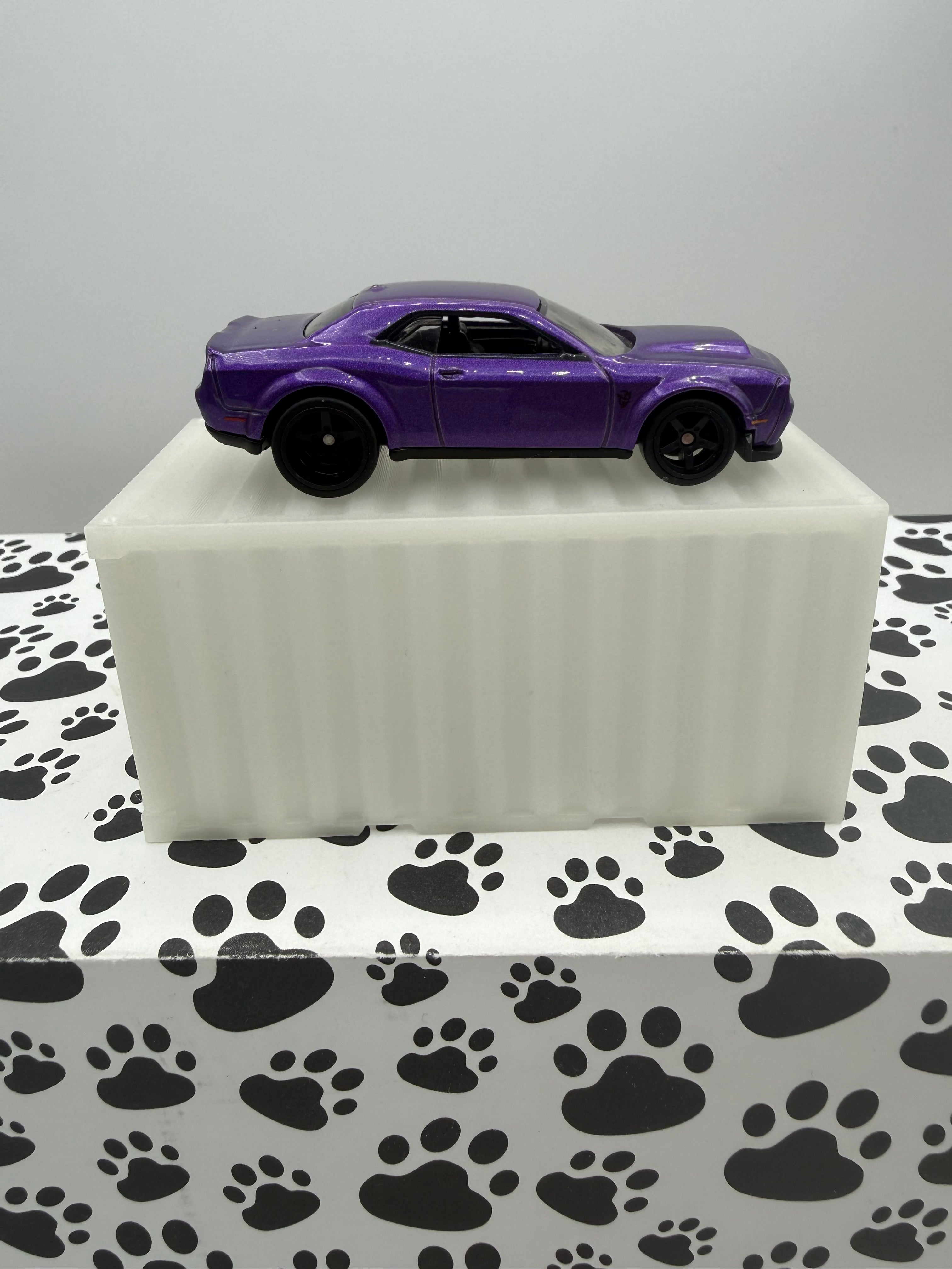 Custom 3D Printed 1/64 scale Shipping Container White/Glow Blue