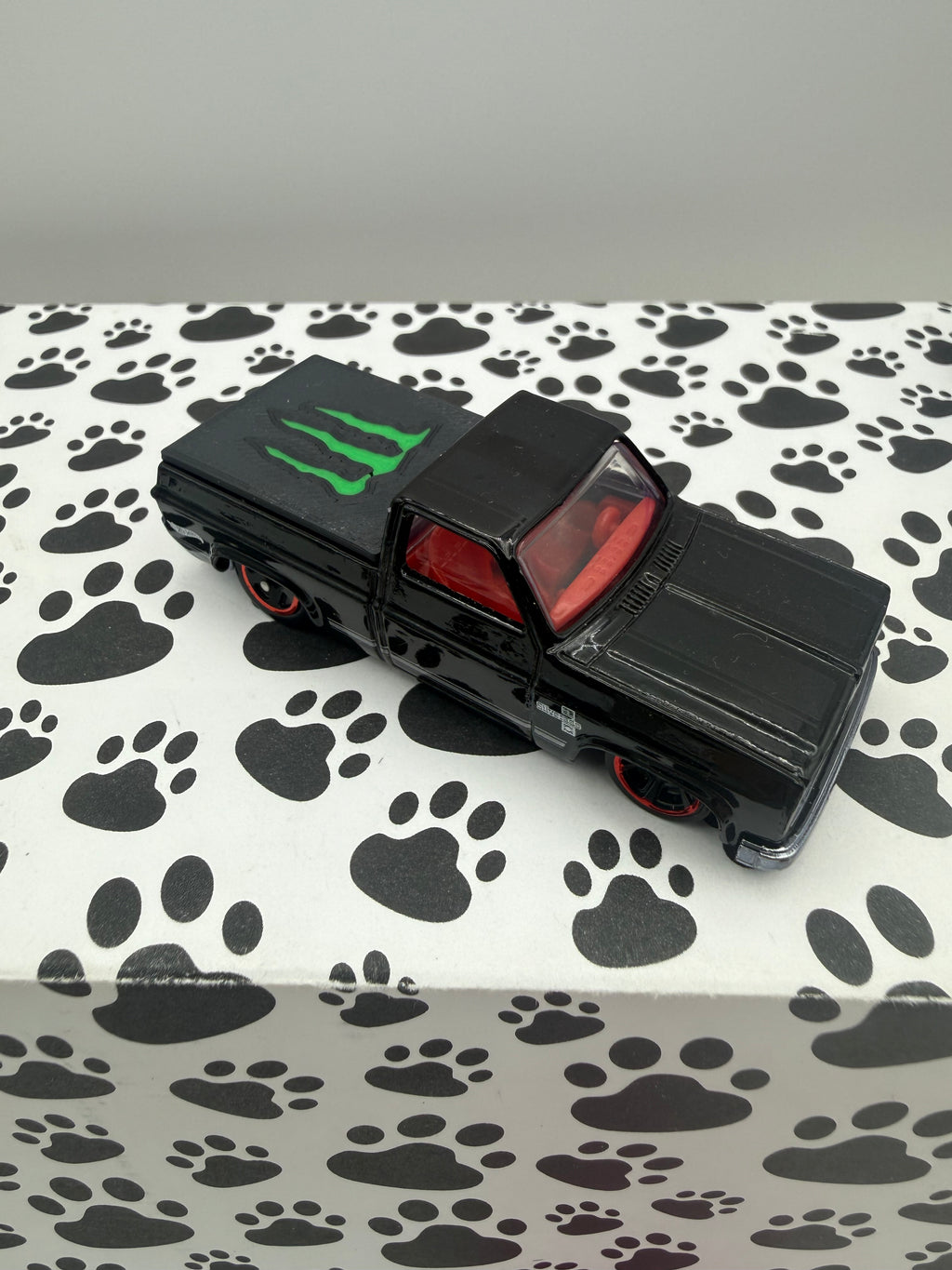 Custom 3D Printed Hot Wheels 83 Silverado bed cover Monster Energy