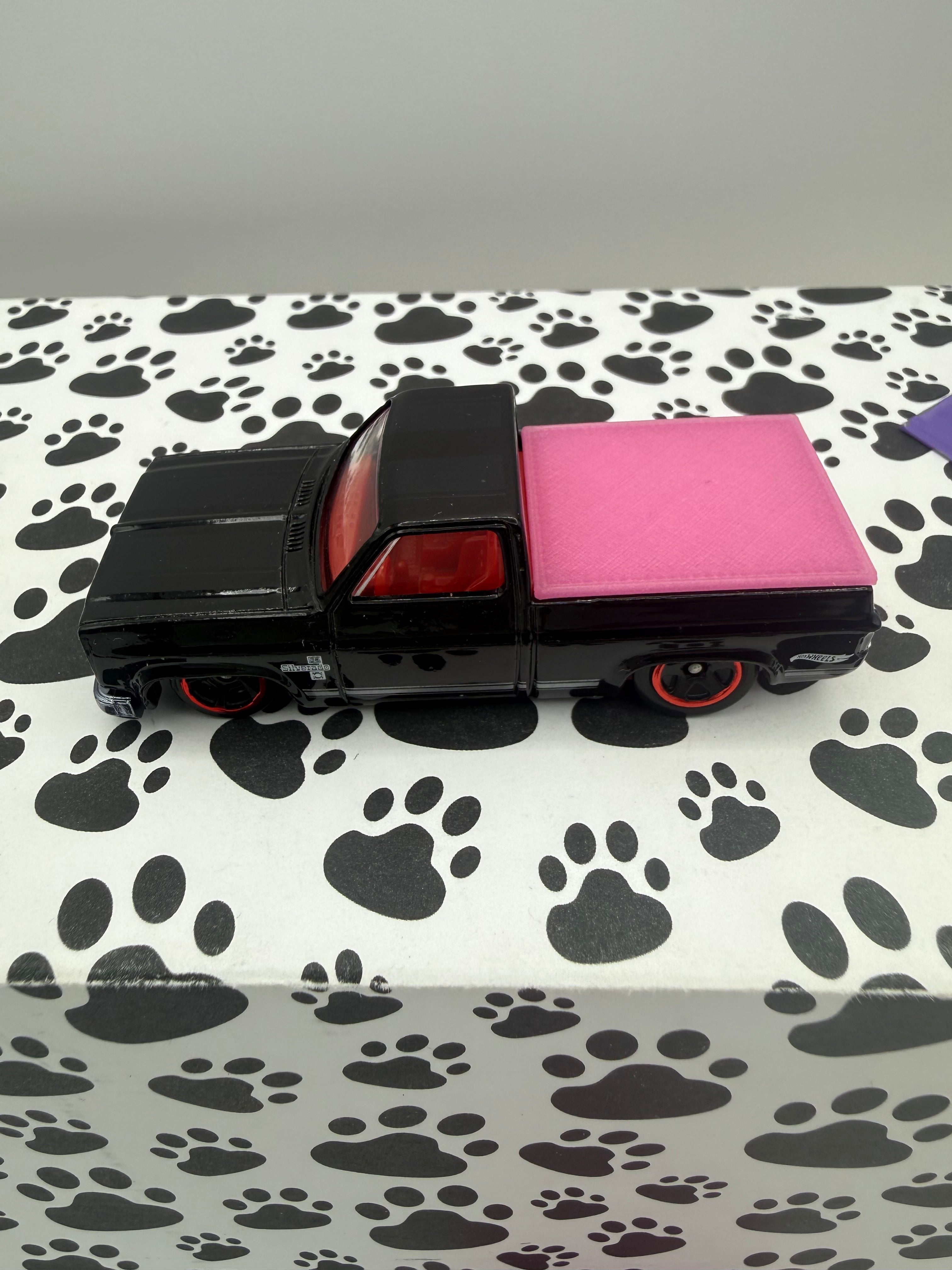 Custom 3D Printed Hot Wheels 83 Silverado bed cover Light Pink