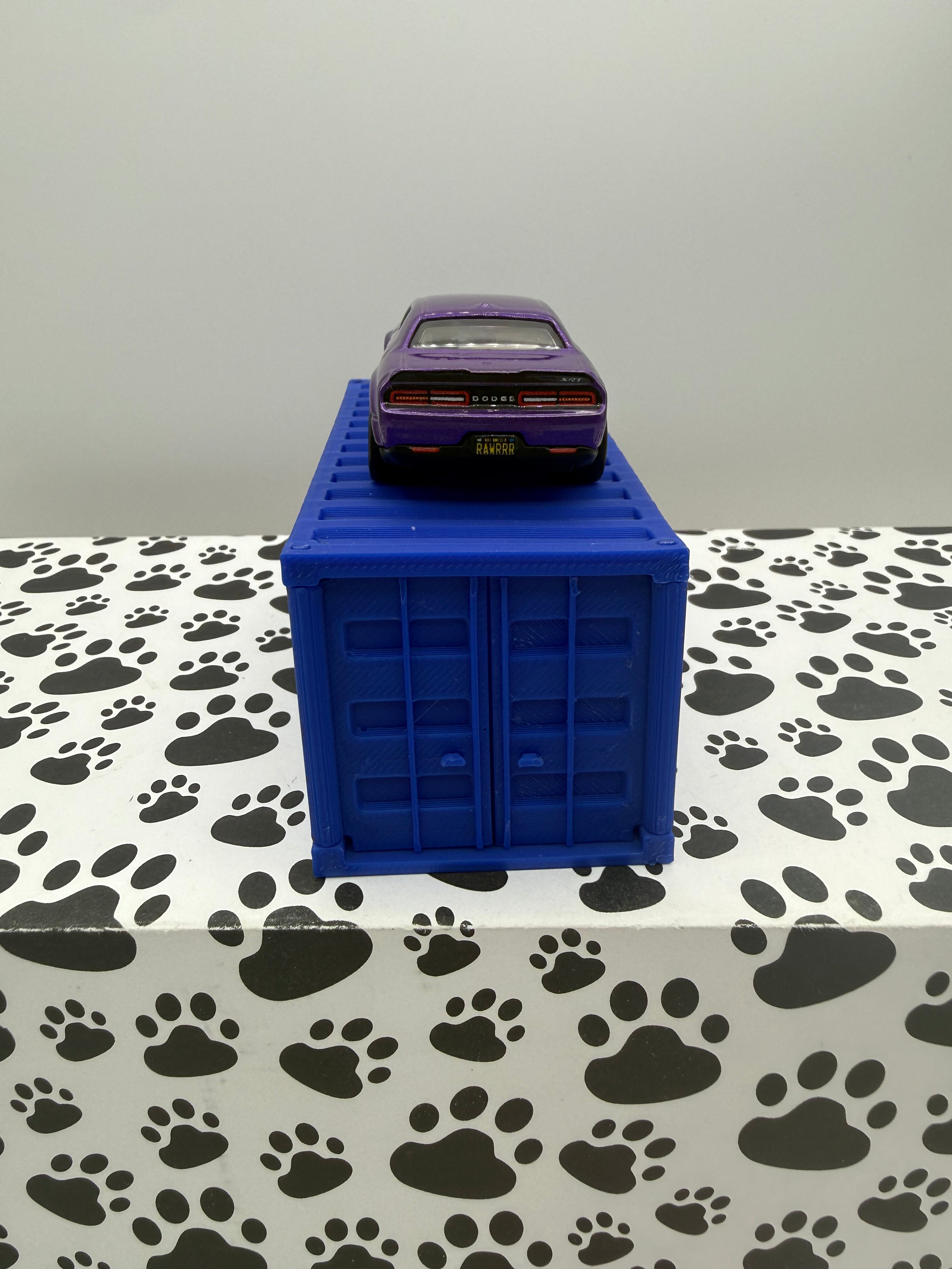 Custom 3D Printed 1/64 scale Shipping Container Blue