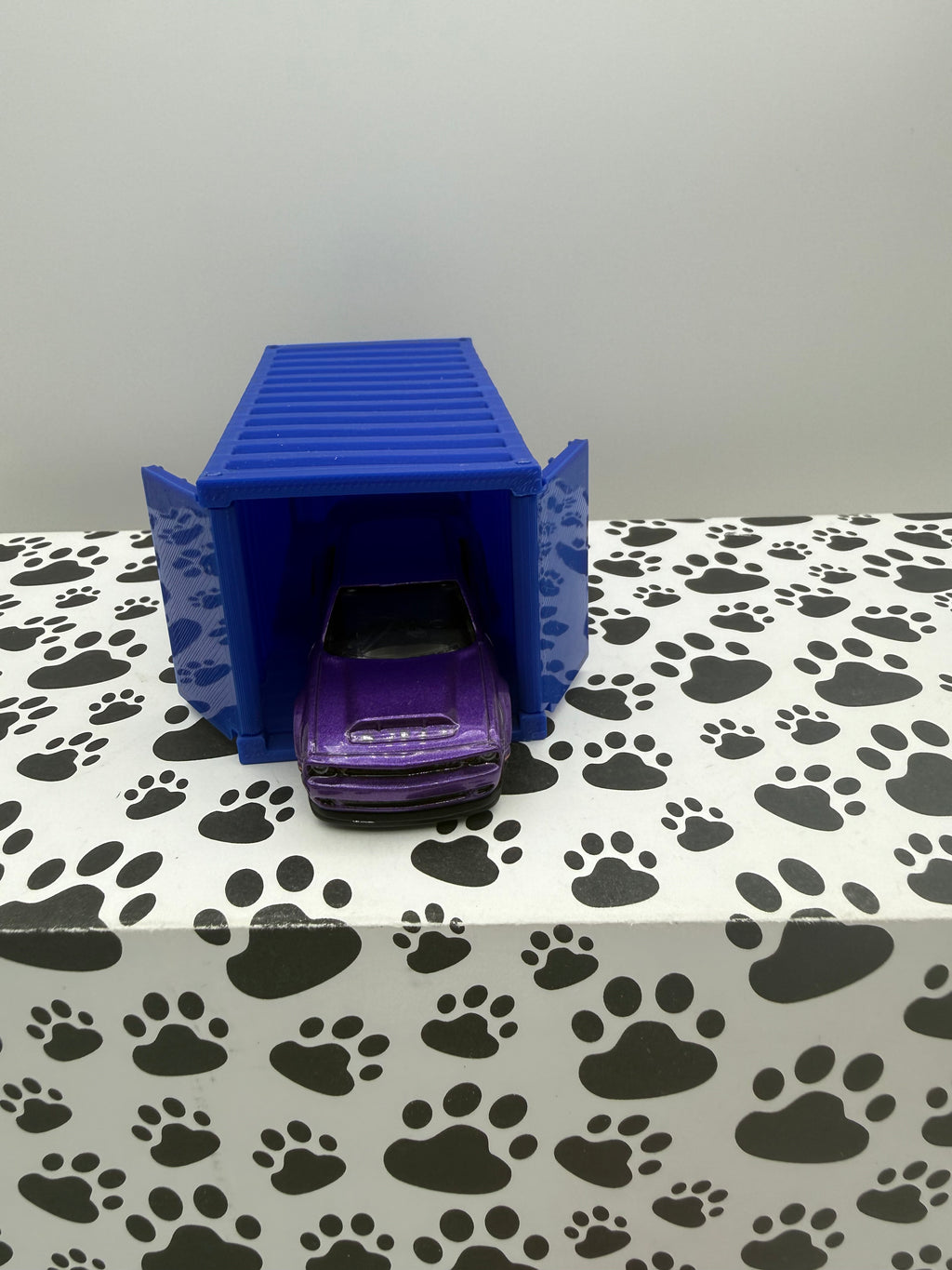 Custom 3D Printed 1/64 scale Shipping Container Blue
