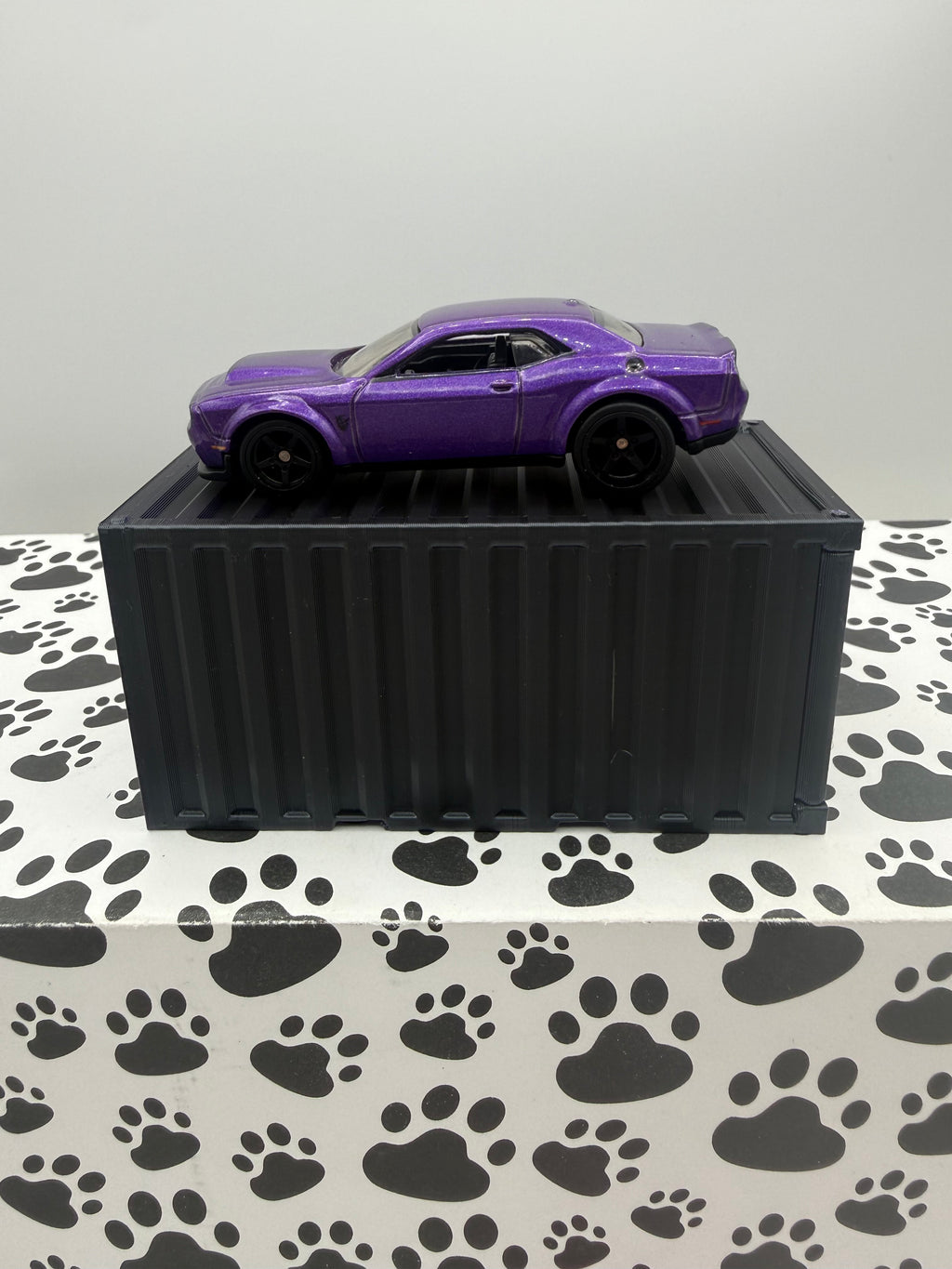 Custom 3D Printed 1/64 scale Shipping Container Color shifting Black/Purple