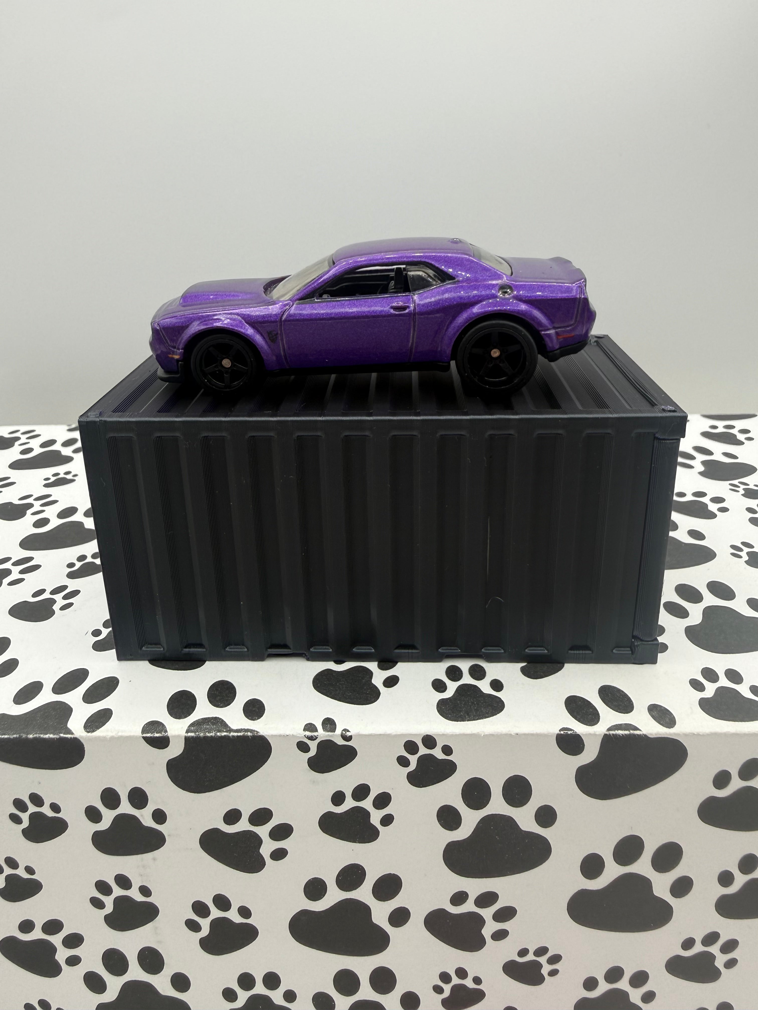 Custom 3D Printed 1/64 scale Shipping Container Color shifting Black/Purple