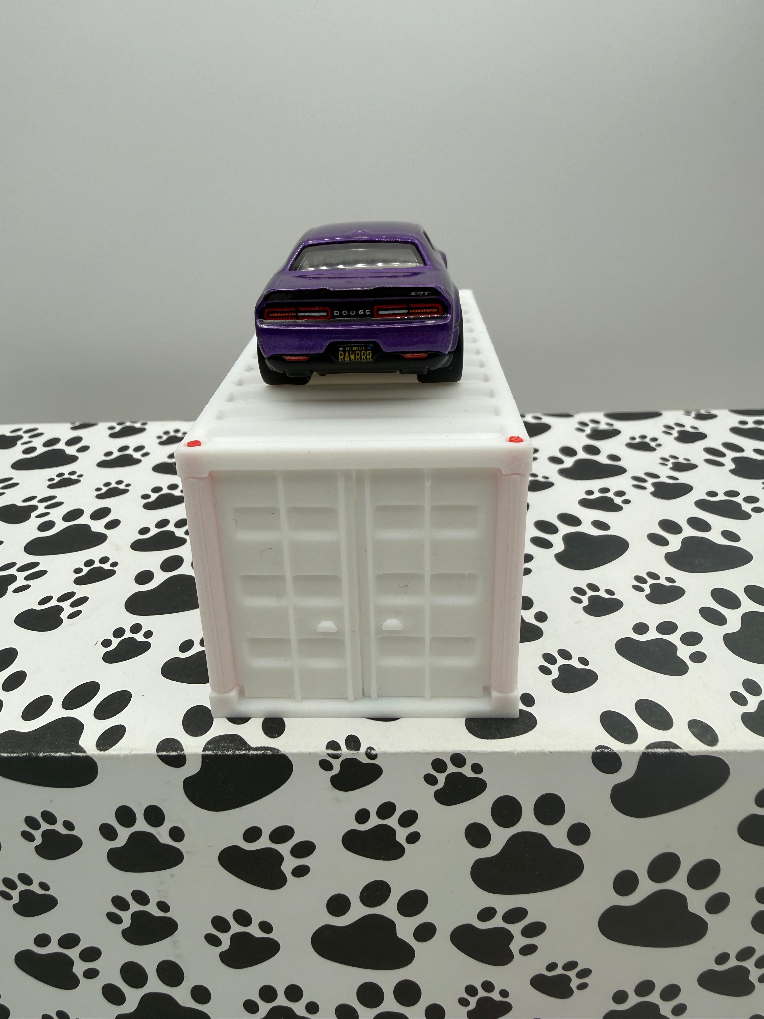 Custom 3D Printed 1/64 scale Shipping Container White