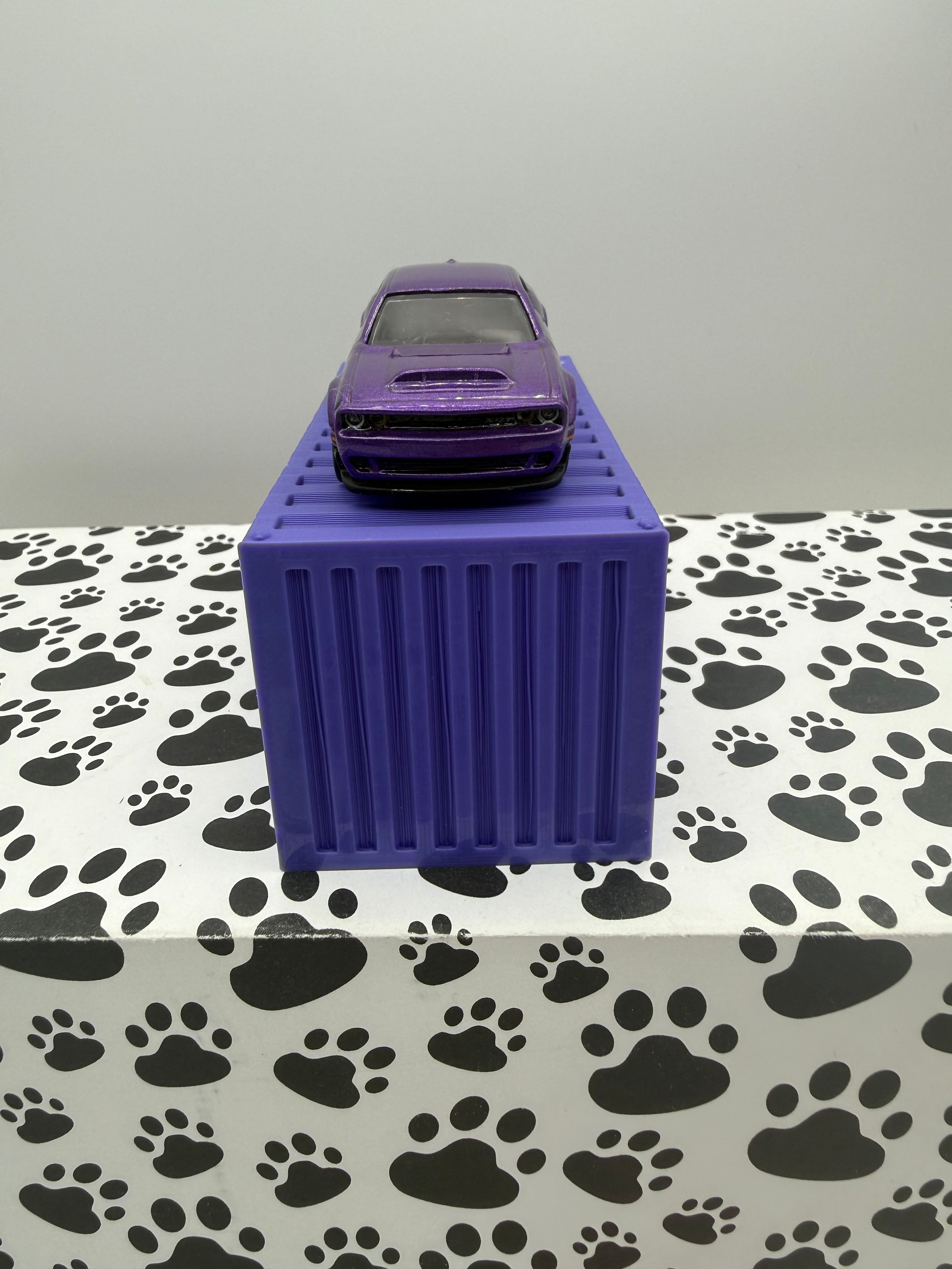 Custom 3D Printed 1/64 scale Shipping Container purple