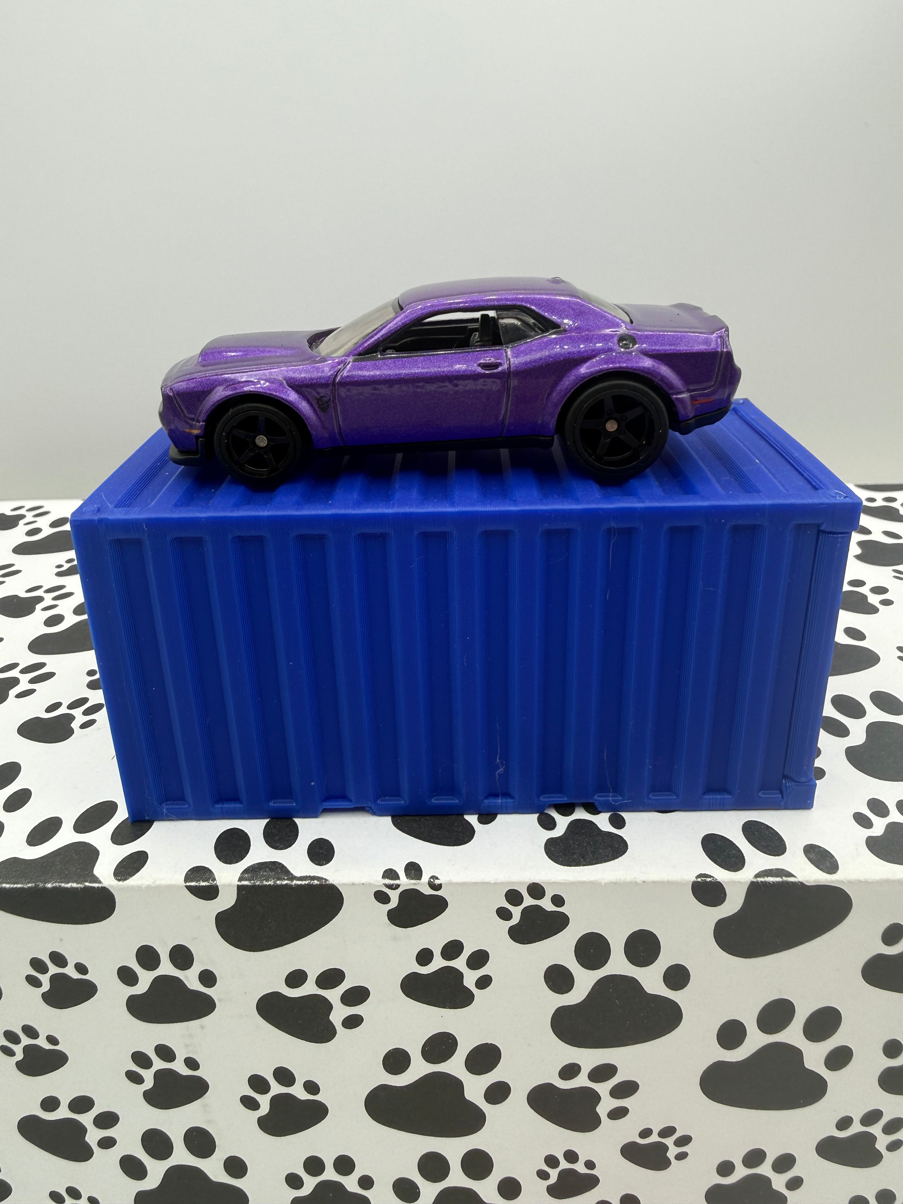 Custom 3D Printed 1/64 scale Shipping Container Blue