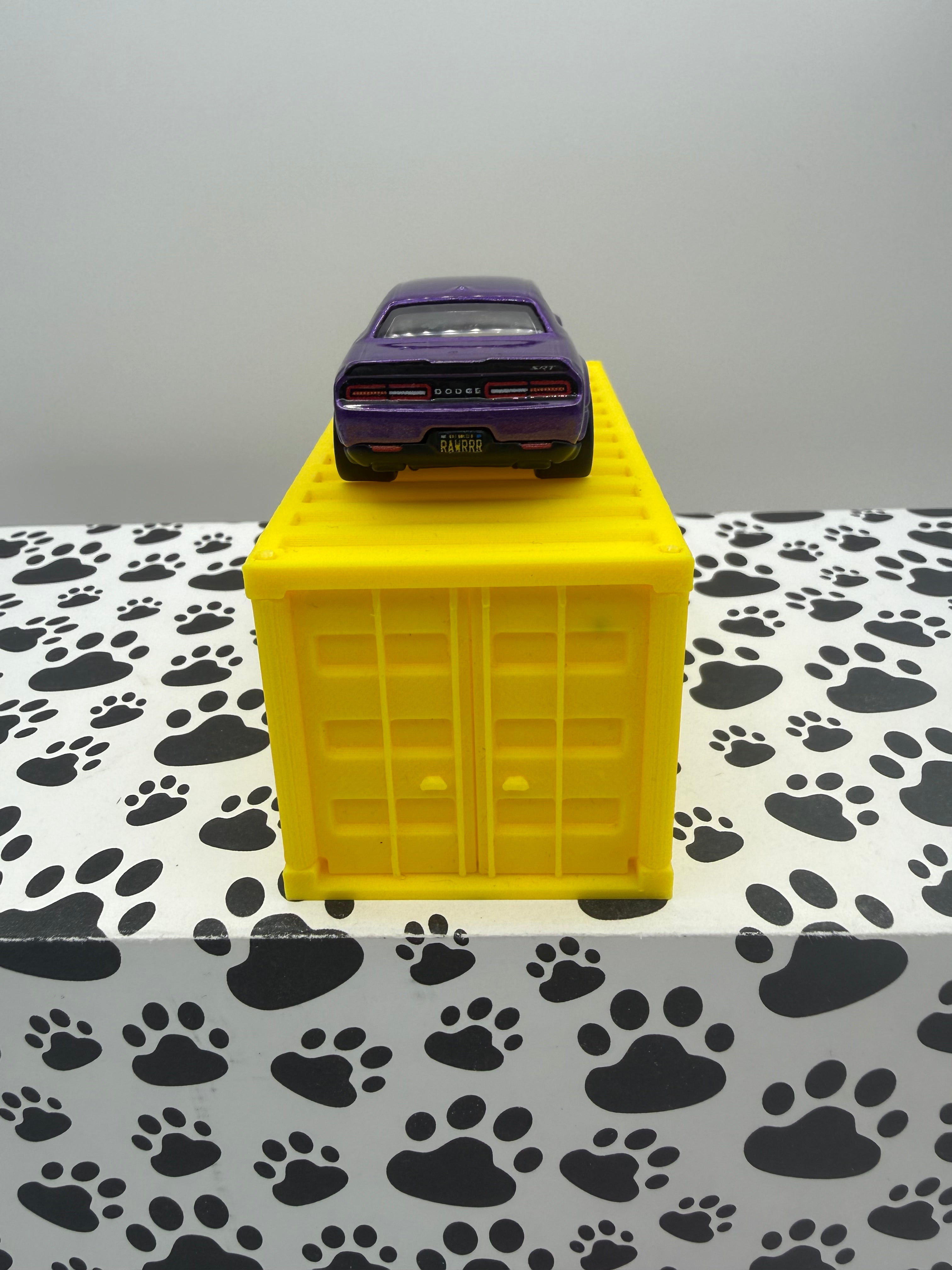 Custom 3D Printed 1/64 scale Shipping Container Yellow