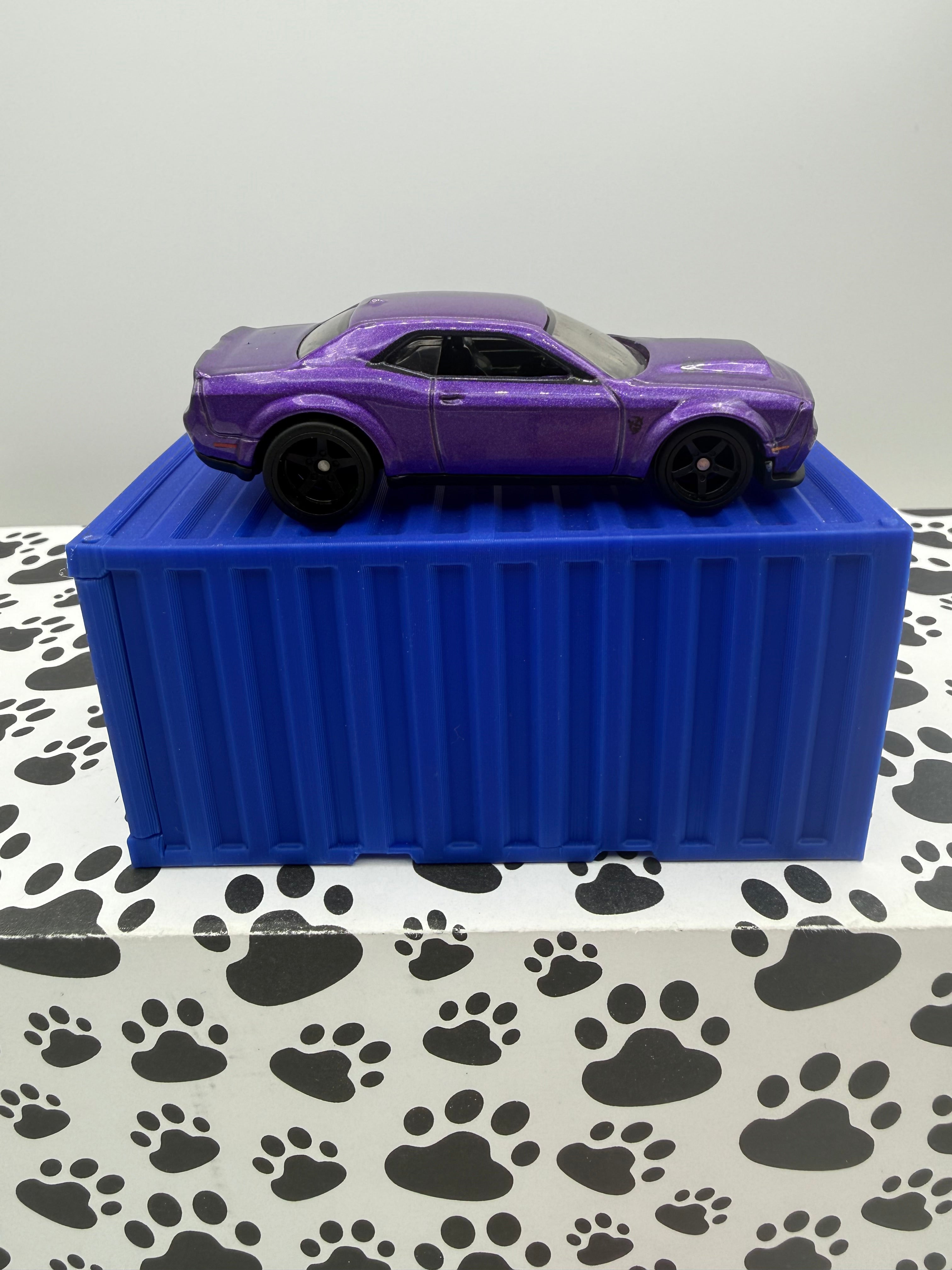 Custom 3D Printed 1/64 scale Shipping Container Blue
