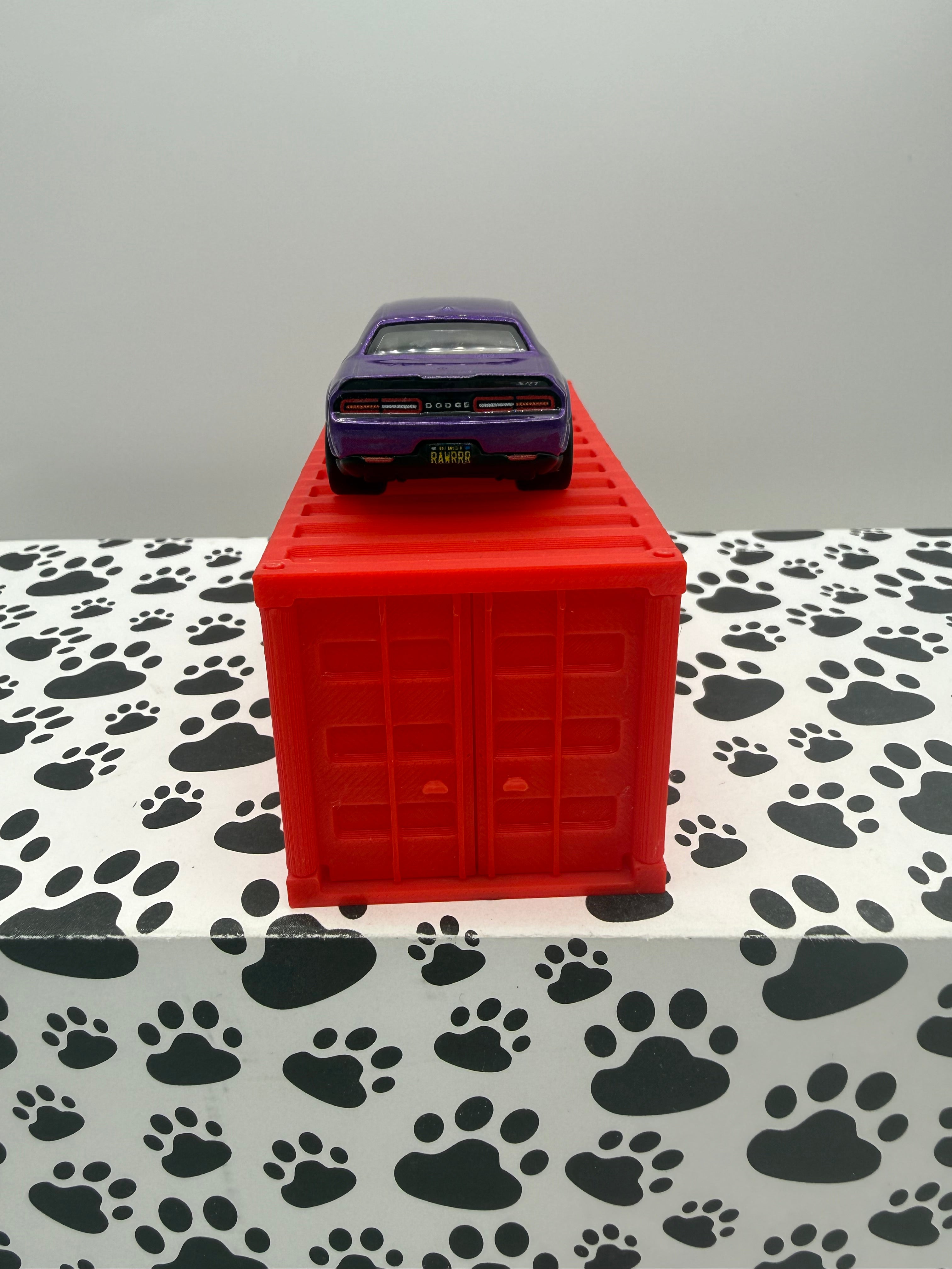 Custom 3D Printed 1/64 scale Shipping Container Red