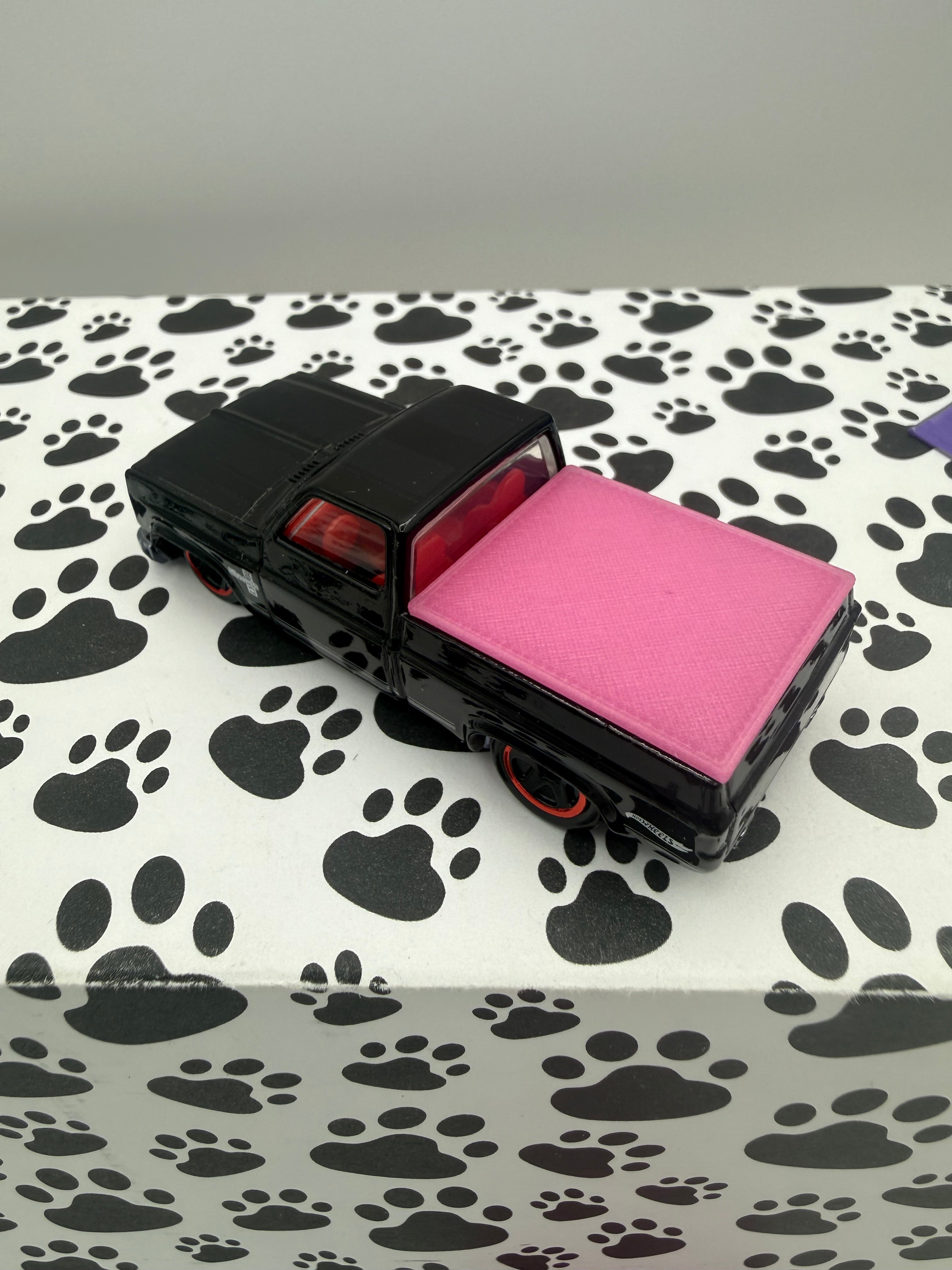 Custom 3D Printed Hot Wheels 83 Silverado bed cover Light Pink
