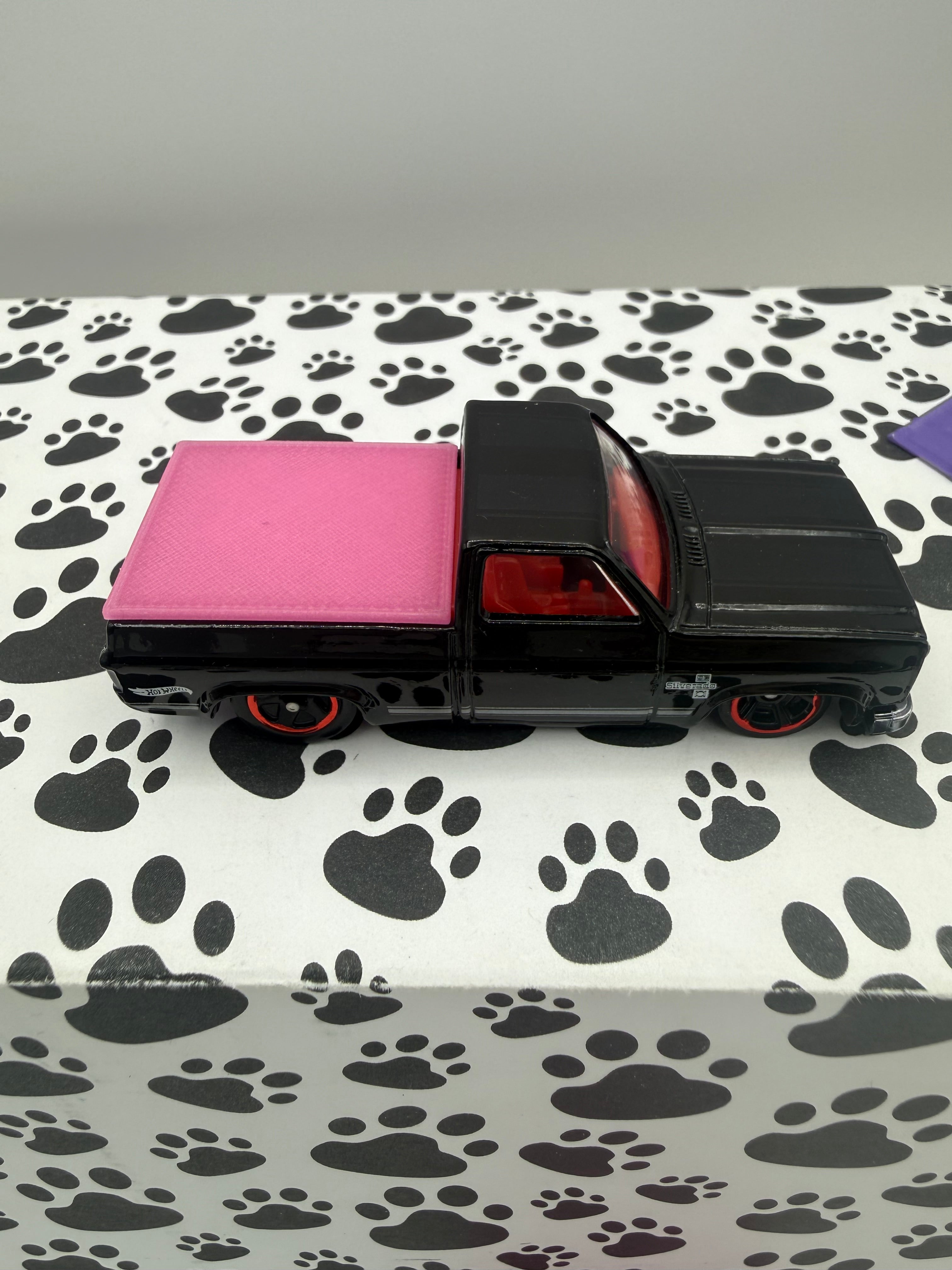 Custom 3D Printed Hot Wheels 83 Silverado bed cover Light Pink