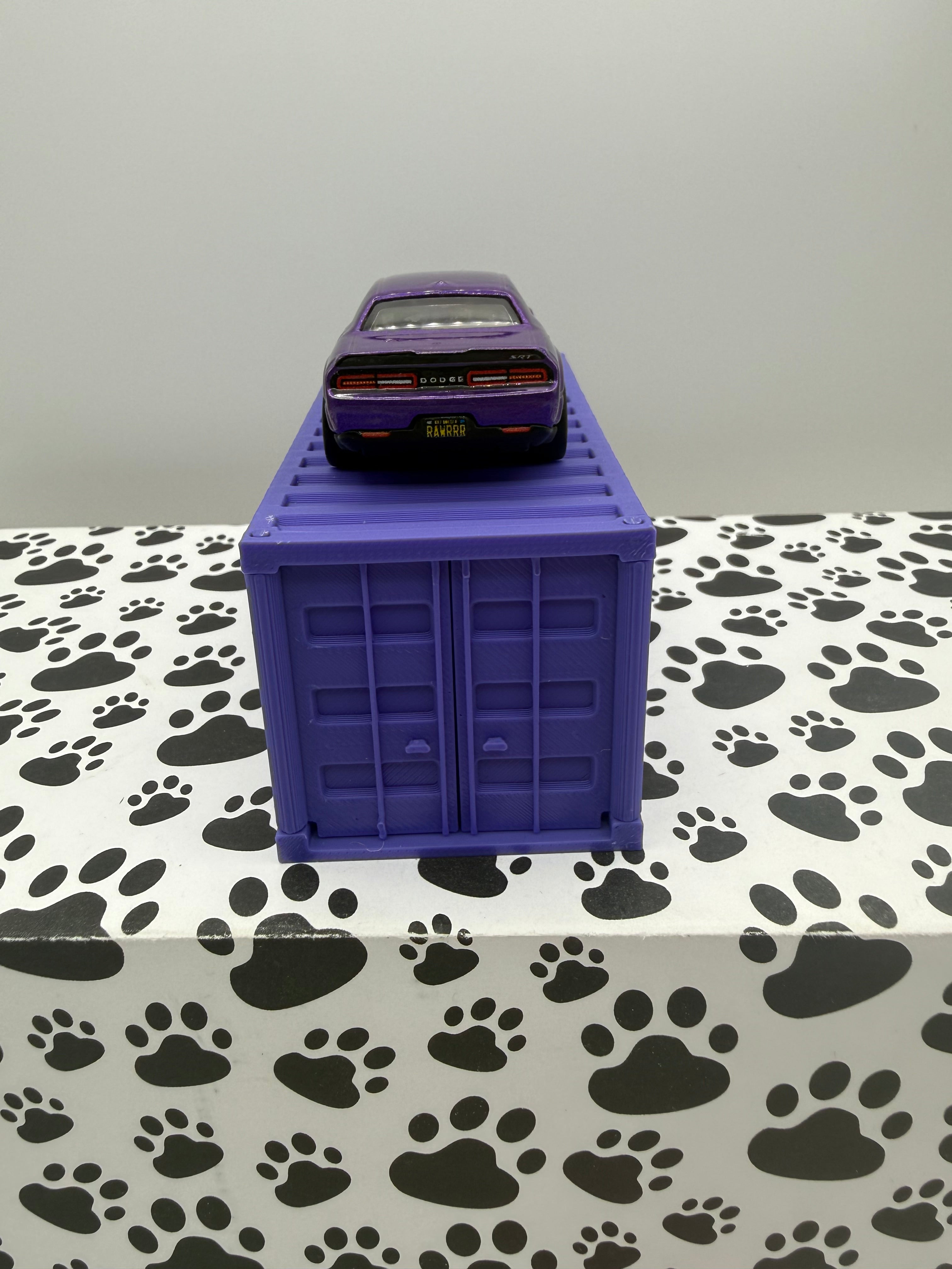 Custom 3D Printed 1/64 scale Shipping Container purple