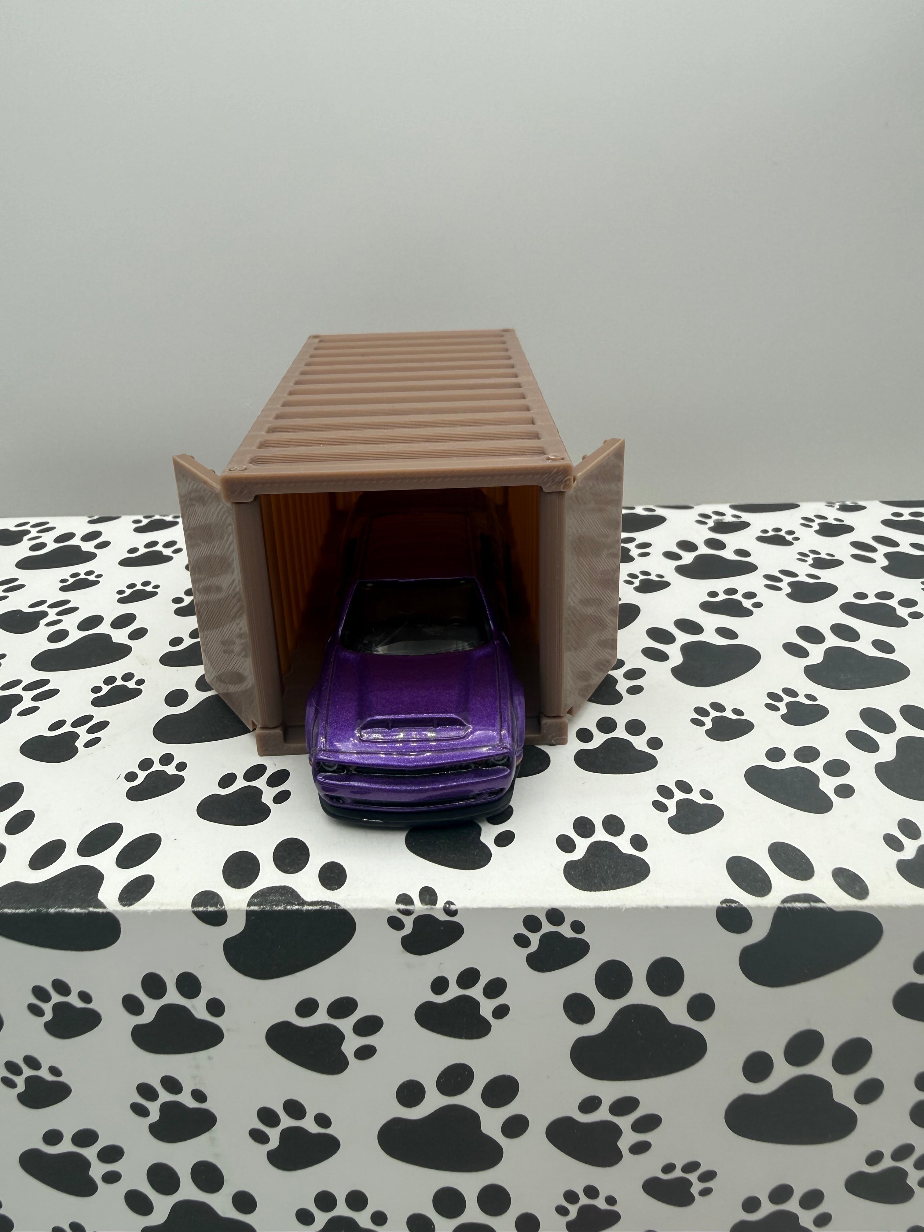 Custom 3D Printed 1/64 scale Shipping Container Dark Tan