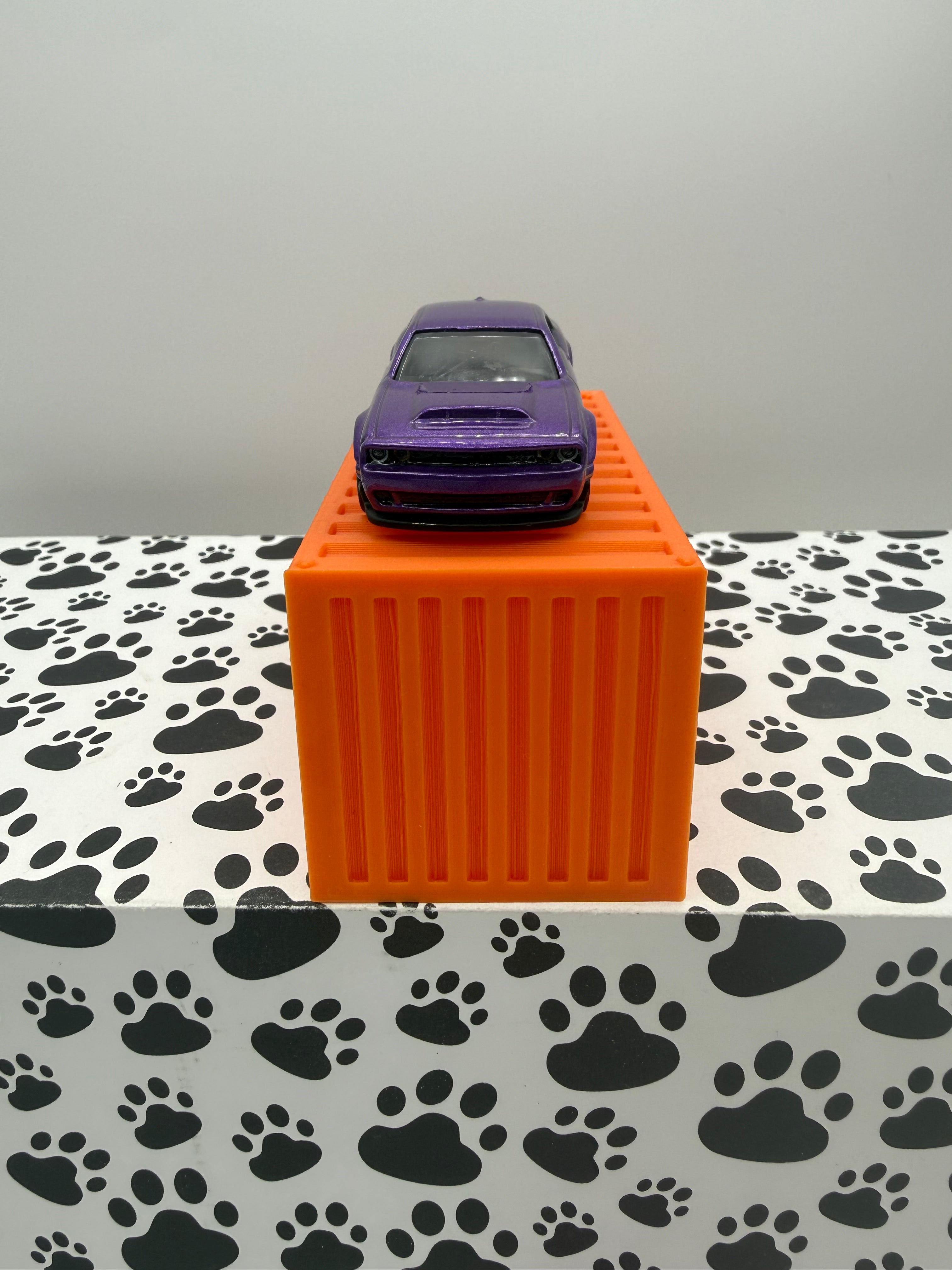 Custom 3D Printed 1/64 scale Shipping Container Orange