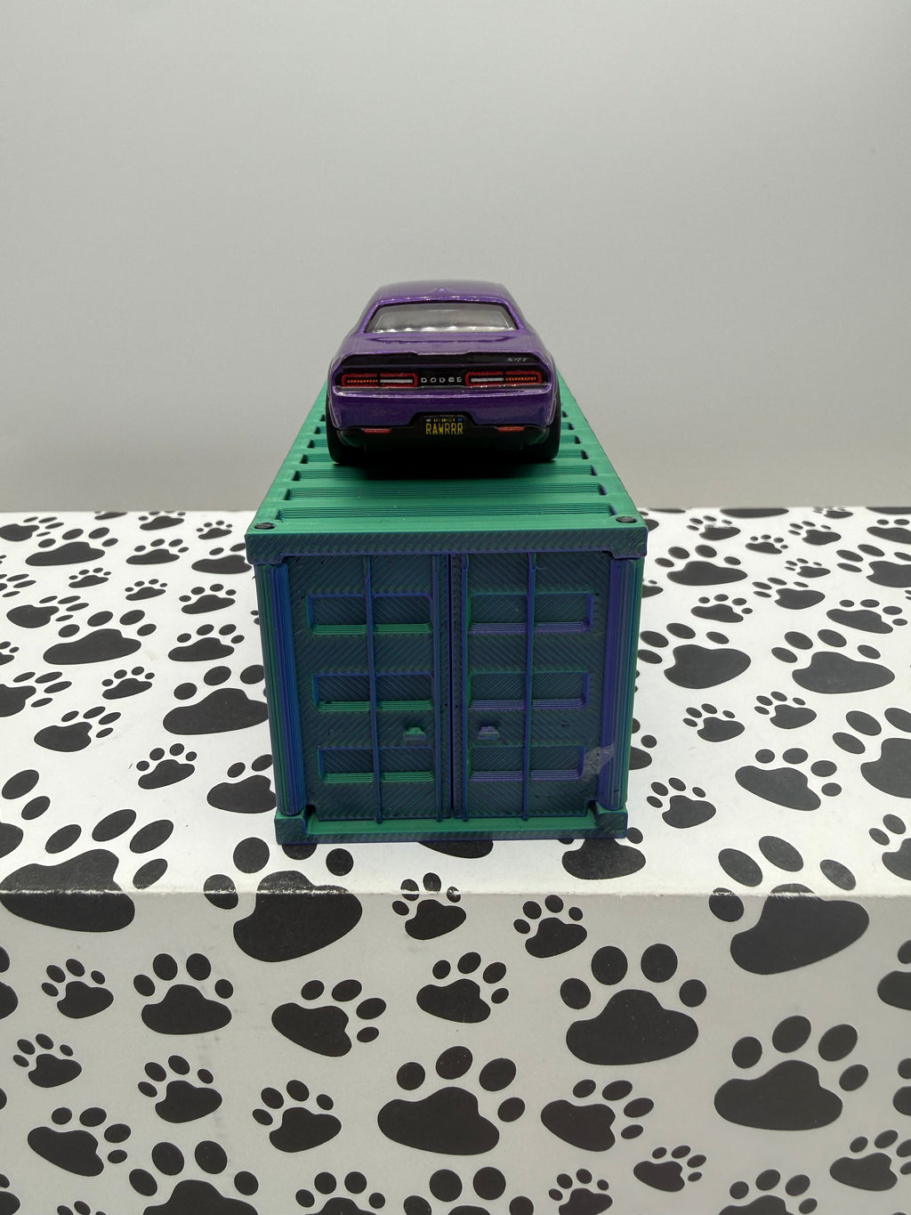 Custom 3D Printed 1/64 scale Shipping Container Chameleon blue/purple/green