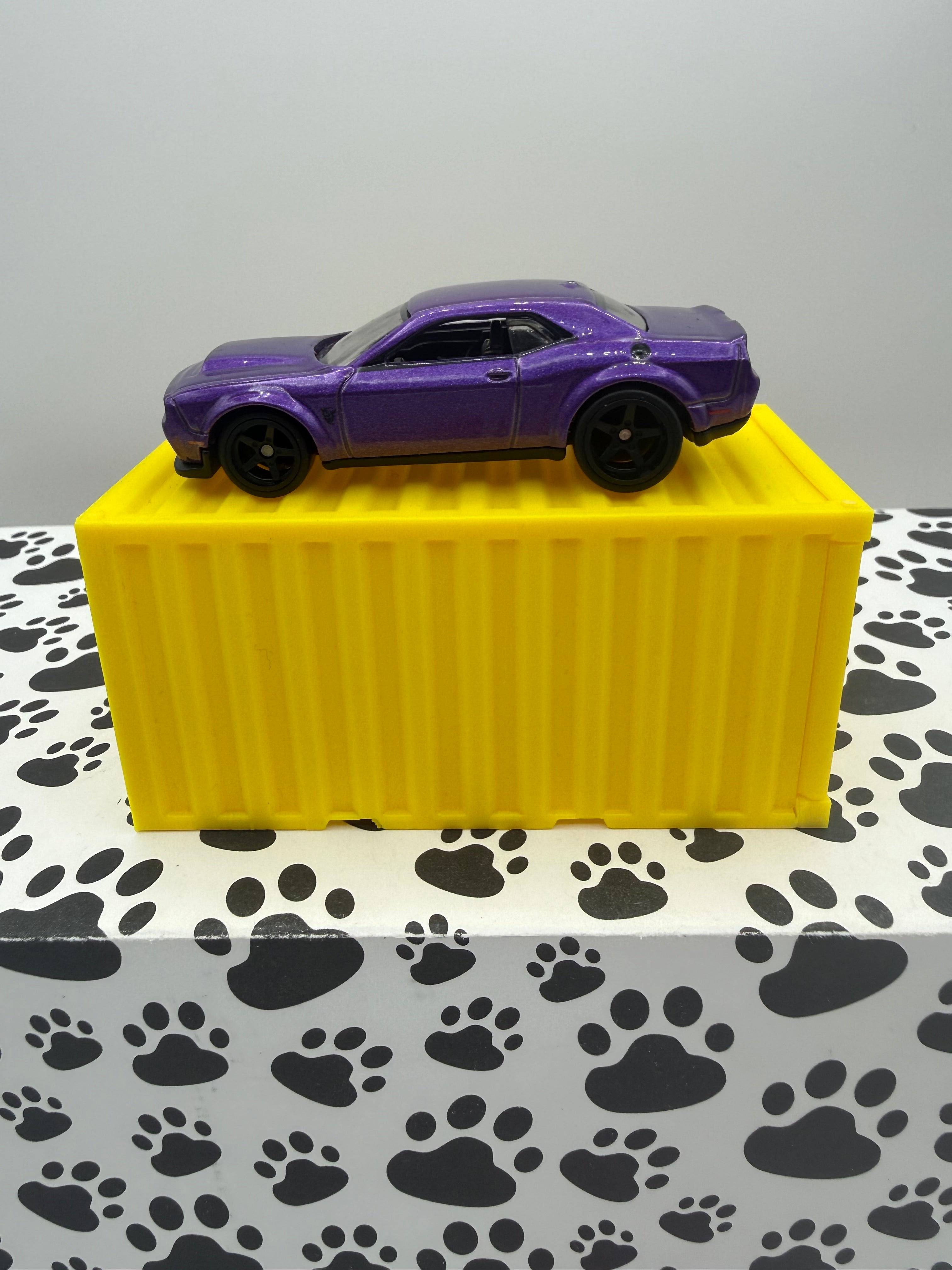 Custom 3D Printed 1/64 scale Shipping Container Yellow