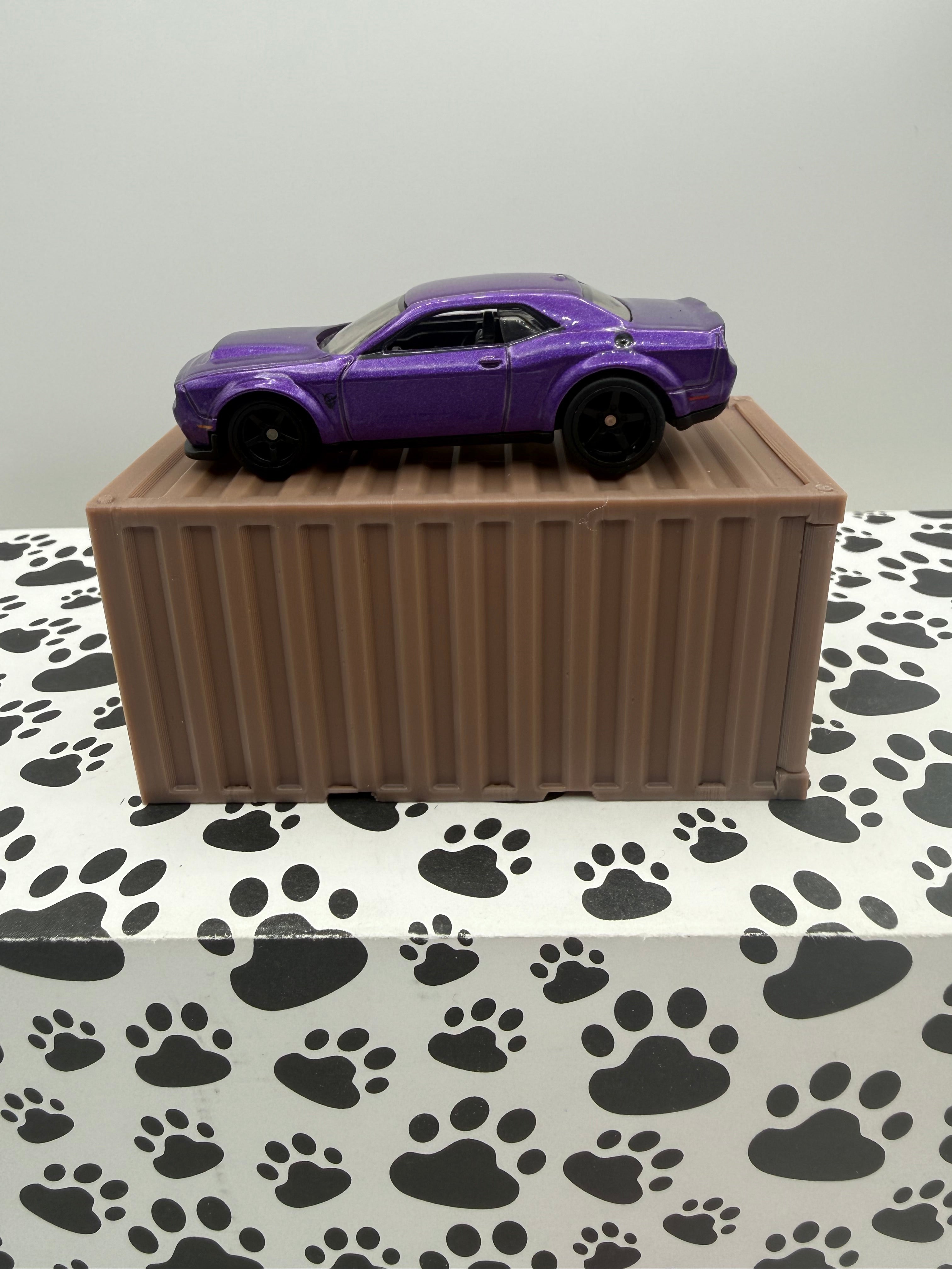 Custom 3D Printed 1/64 scale Shipping Container Dark Tan