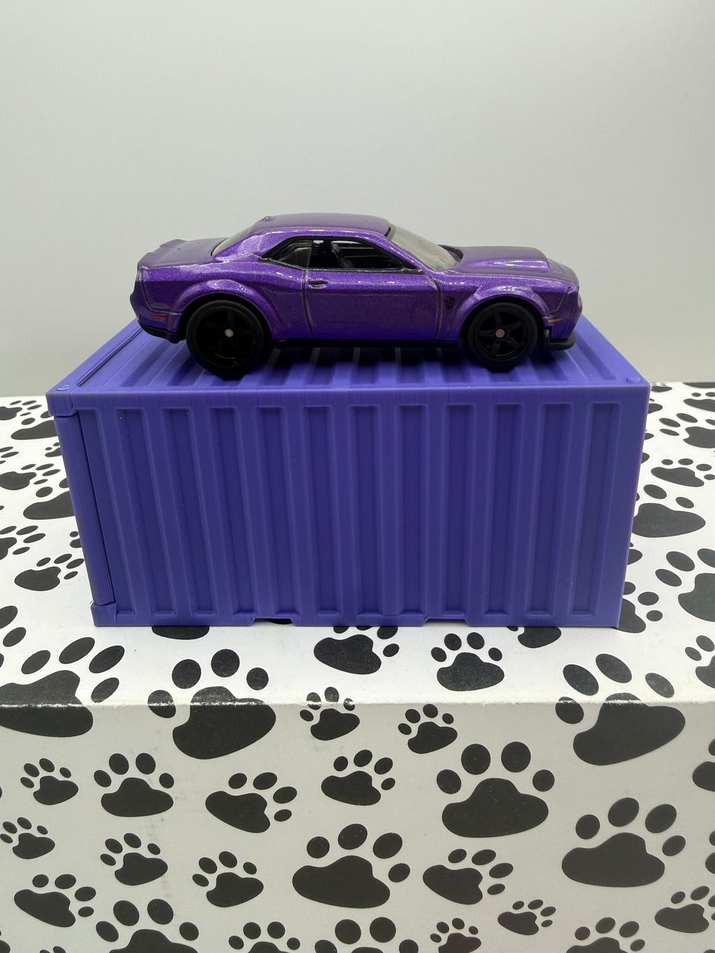 Custom 3D Printed 1/64 scale Shipping Container purple