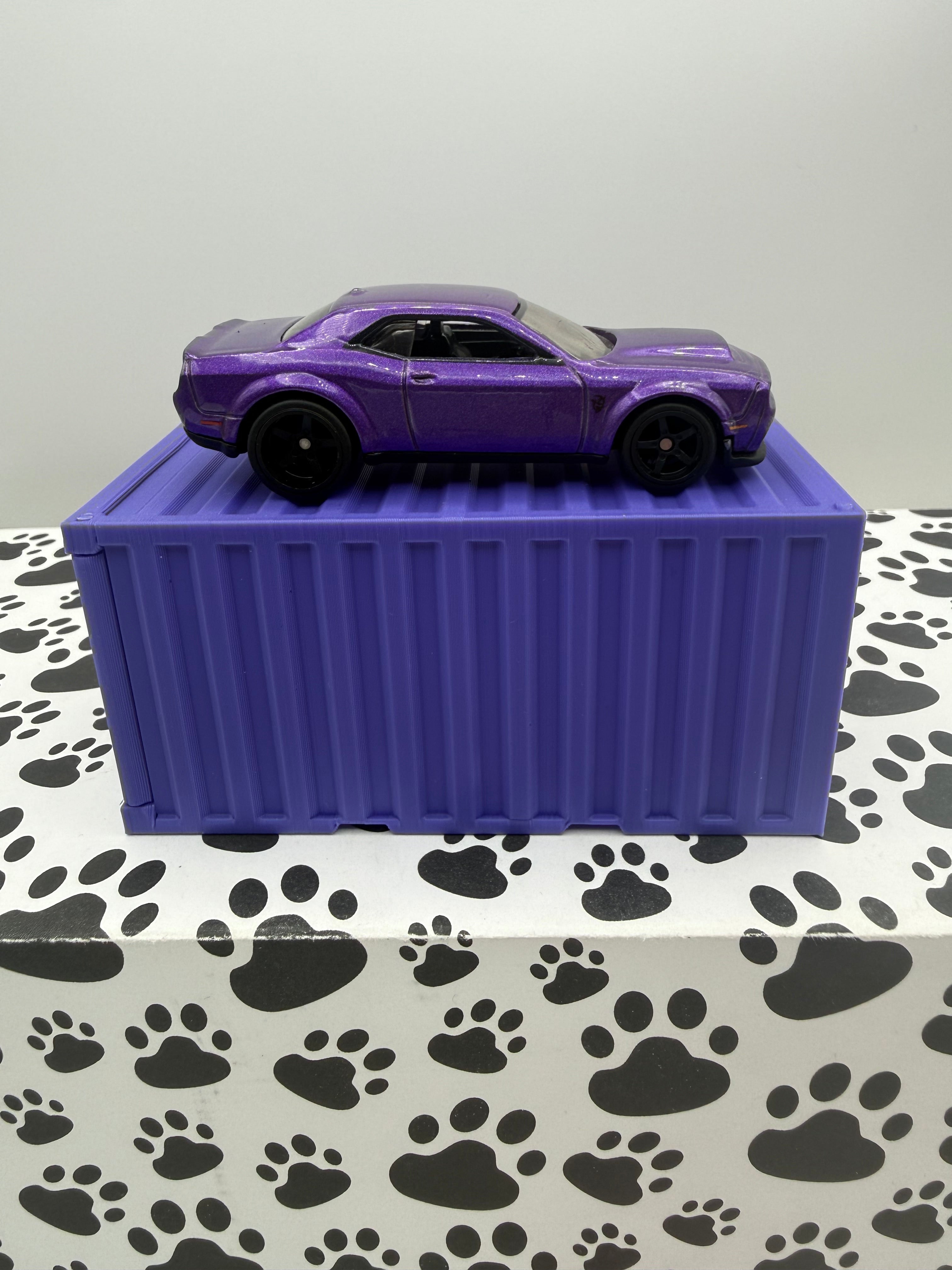 Custom 3D Printed 1/64 scale Shipping Container purple