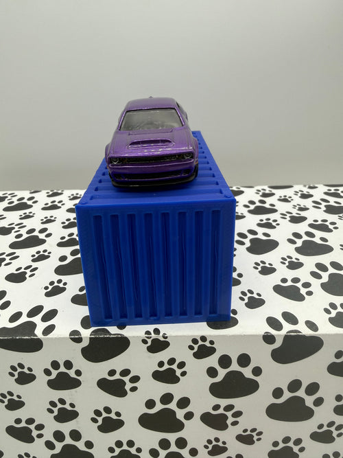 Custom 3D Printed 1/64 scale Shipping Container Blue