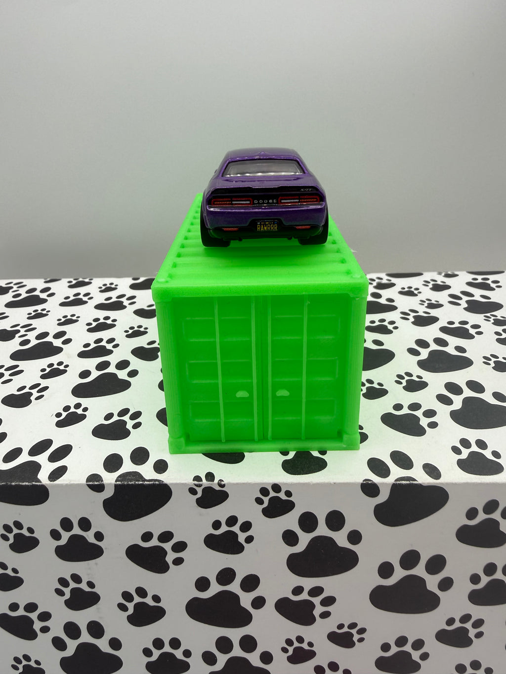 Custom 3D Printed 1/64 scale Shipping Container Glow Green