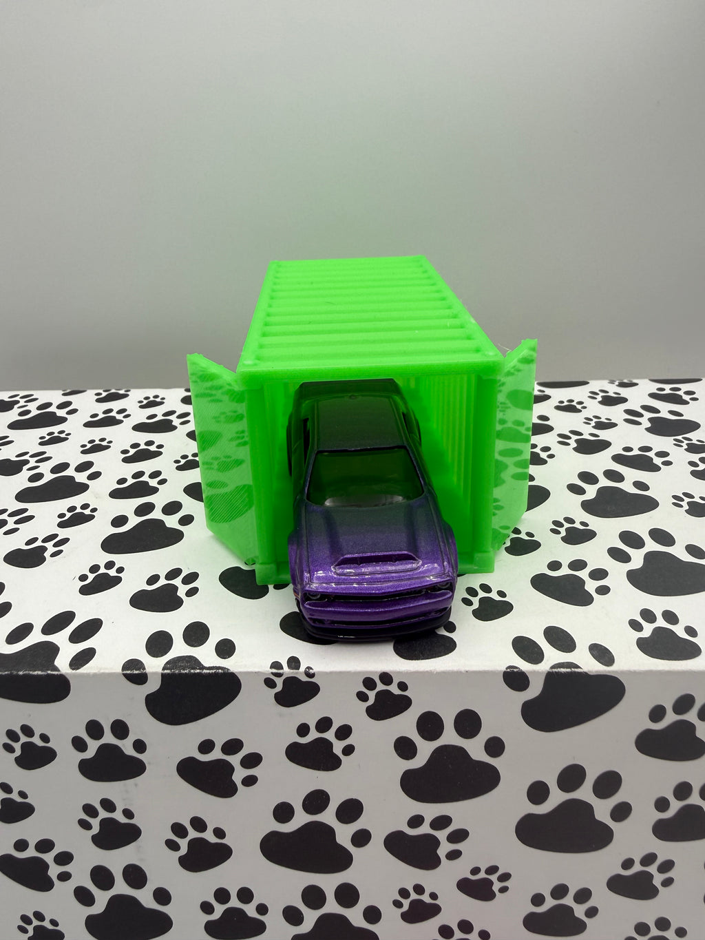 Custom 3D Printed 1/64 scale Shipping Container Glow Green