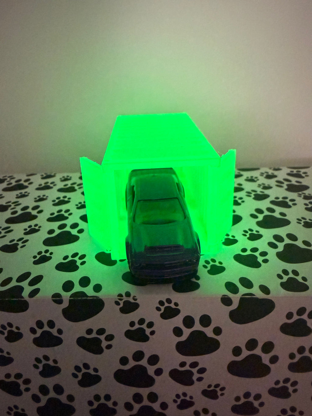 Custom 3D Printed 1/64 scale Shipping Container Glow Green
